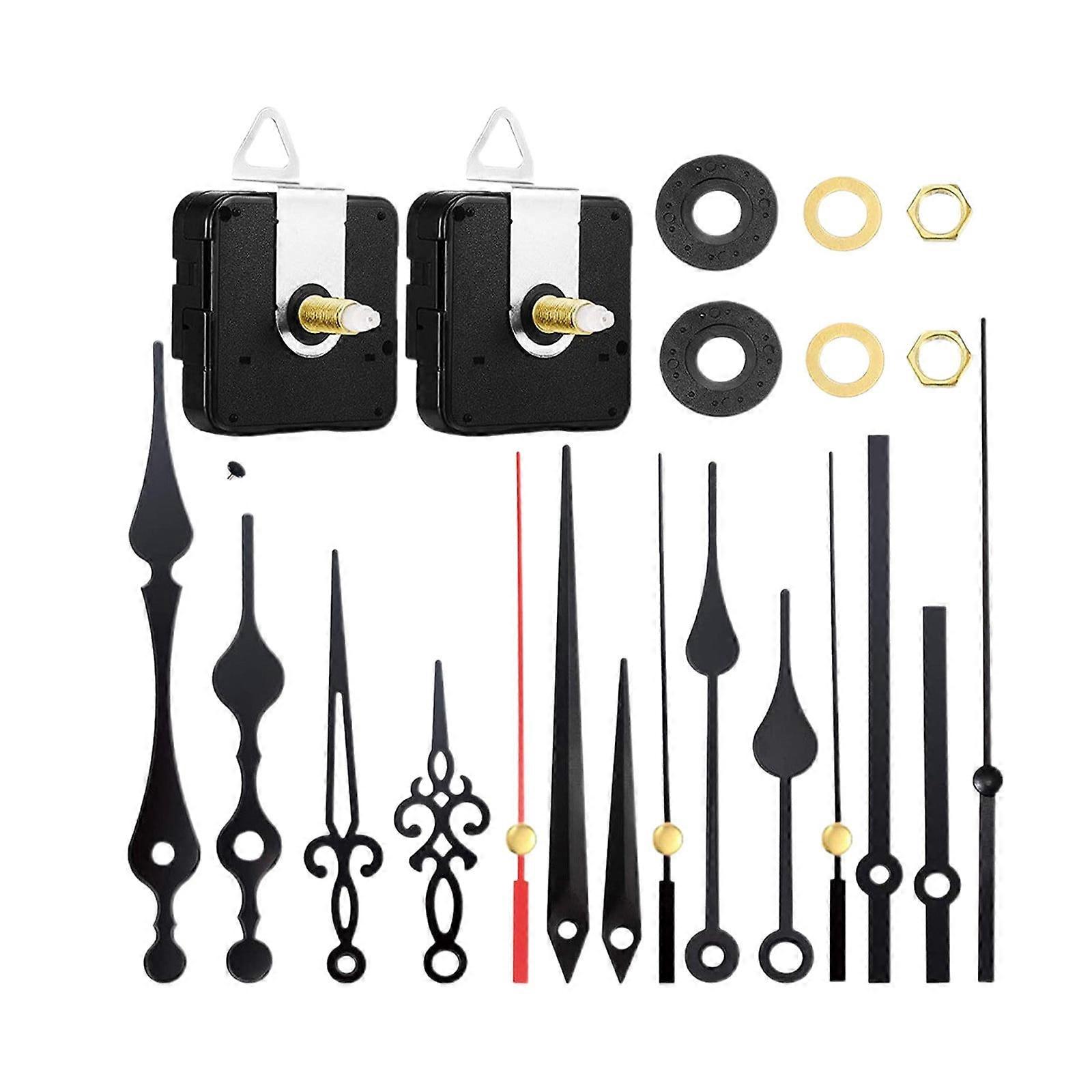 2PC Quartz Clock Mechanism Kit Wall Clock Mechanisms Powered Replacement Clock Parts