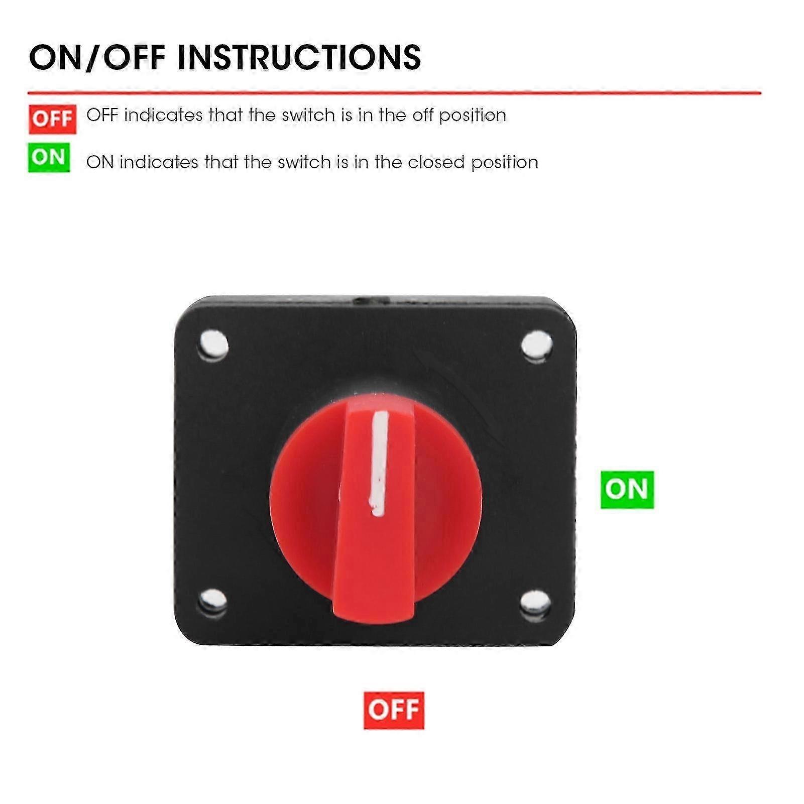 300A 12V Battery Isolator Switch with 6mm Screw Terminal for Auto Car Disconnect