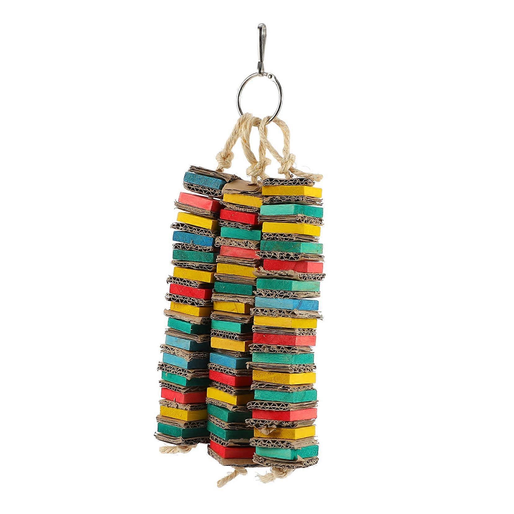 Chewing Toy Hanging Bird Chew Toy Medium Wooden Blocks For Parrots Safe And Gentle Natural Wood
