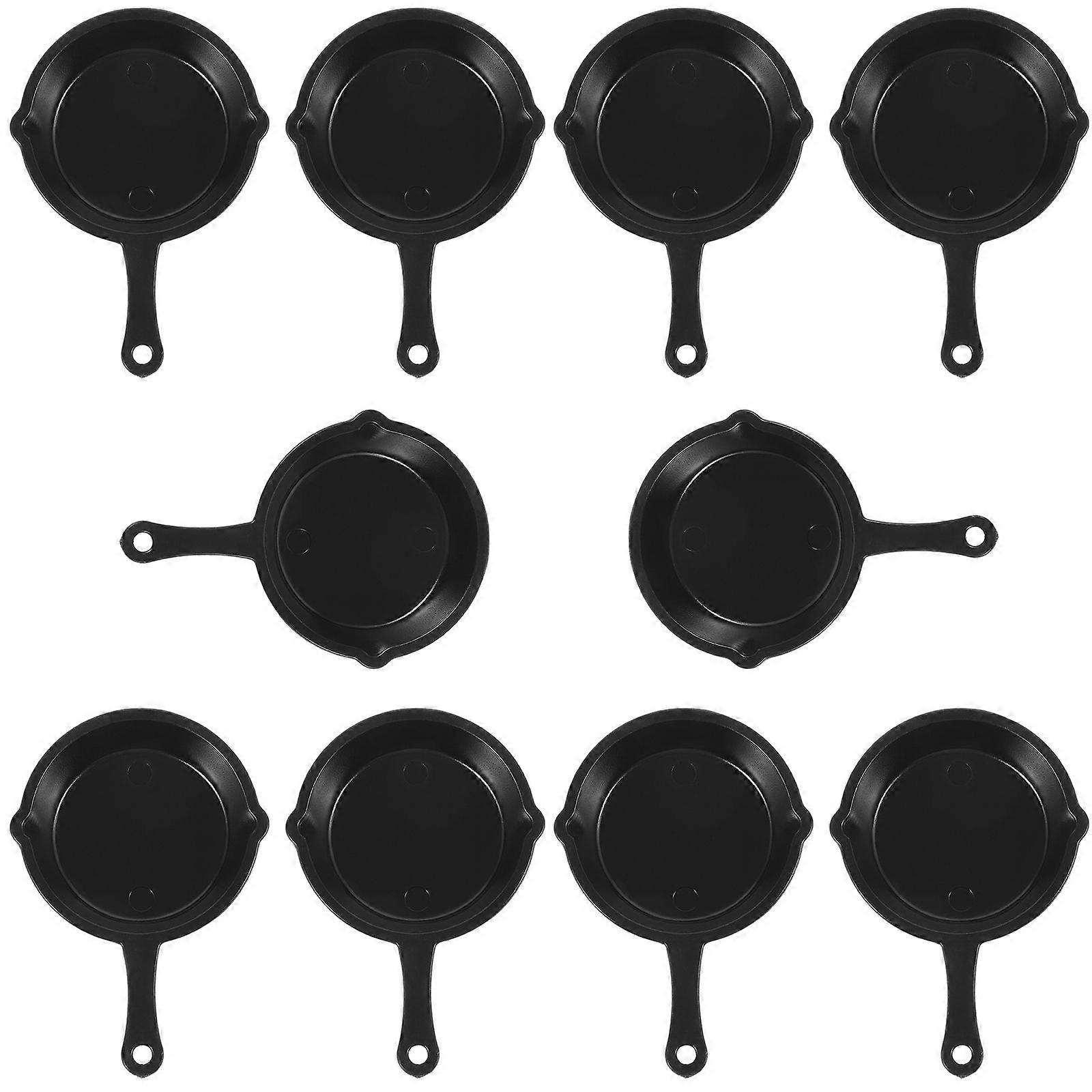 10Pcs Mini Frying Pans Simulation Cooking Pan Models Miniature Kitchen Gadgets