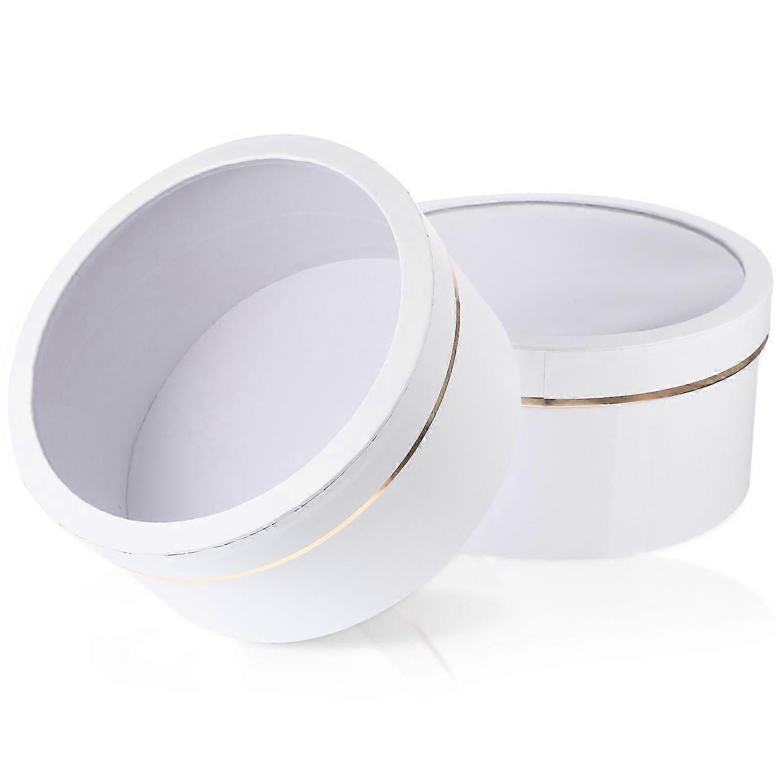 2pcs Flowers Packaging Boxes Present Boxes With Lids Valentine Packaging Boxes24.00X24.00X12.00CMWhite