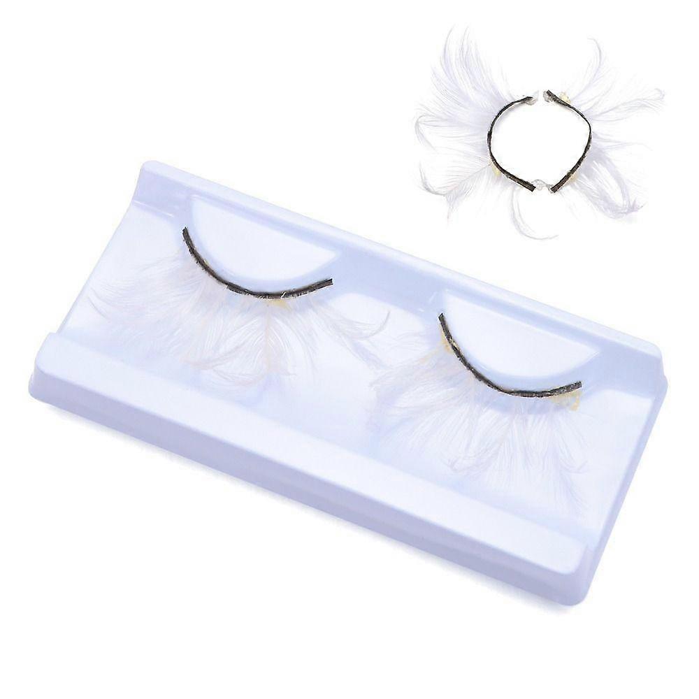Feather False Lashes Feather Eyelashes Extra Long  Halloween Costume   Party