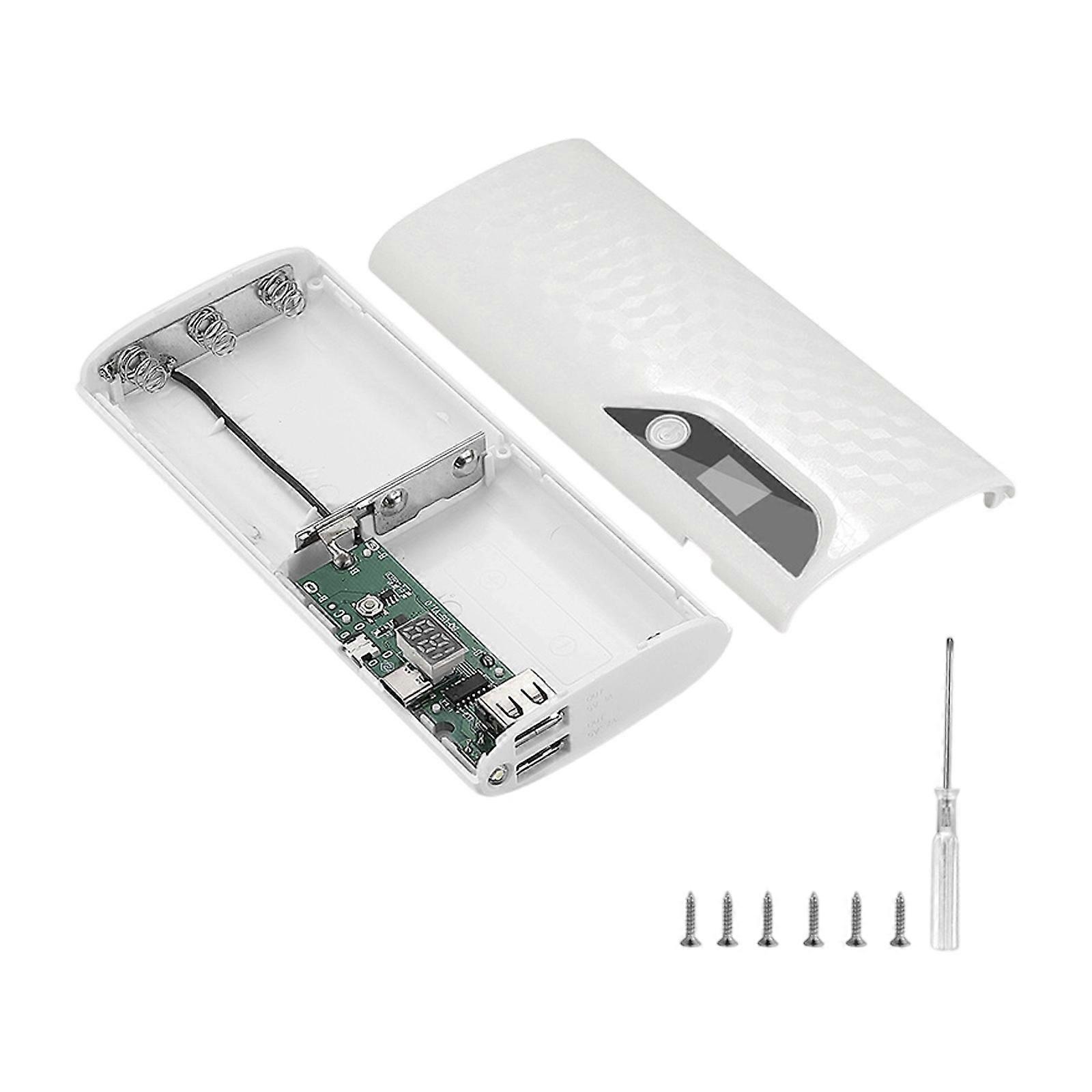 Easy Assembly 18650 Charging Case 5 Slot ABS Housing USB Input Output Charging Support Suitable for Multiple Devices  White