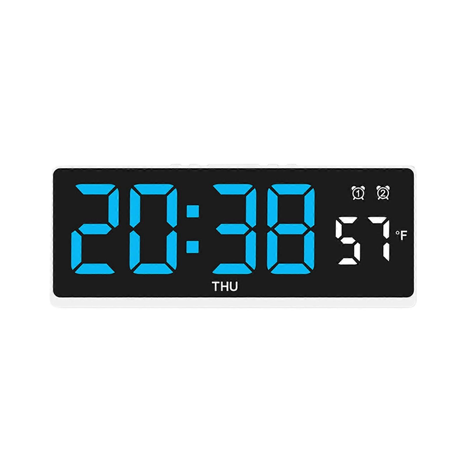 Digital Alarm Clock with Temperature, Date & Large LED Display, Small Mirror Design, Multi-function Desktop Clock