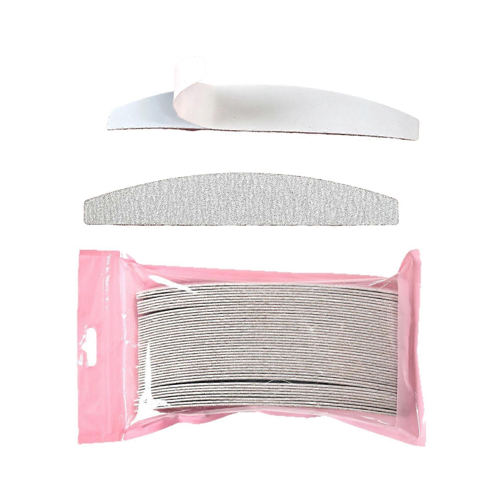 Metal Base Replaceable Nail Files Pack Of 50 Sandpaper Sheet For Art Shaping Smoothing Curved Shape Manicure Tool Multicolor