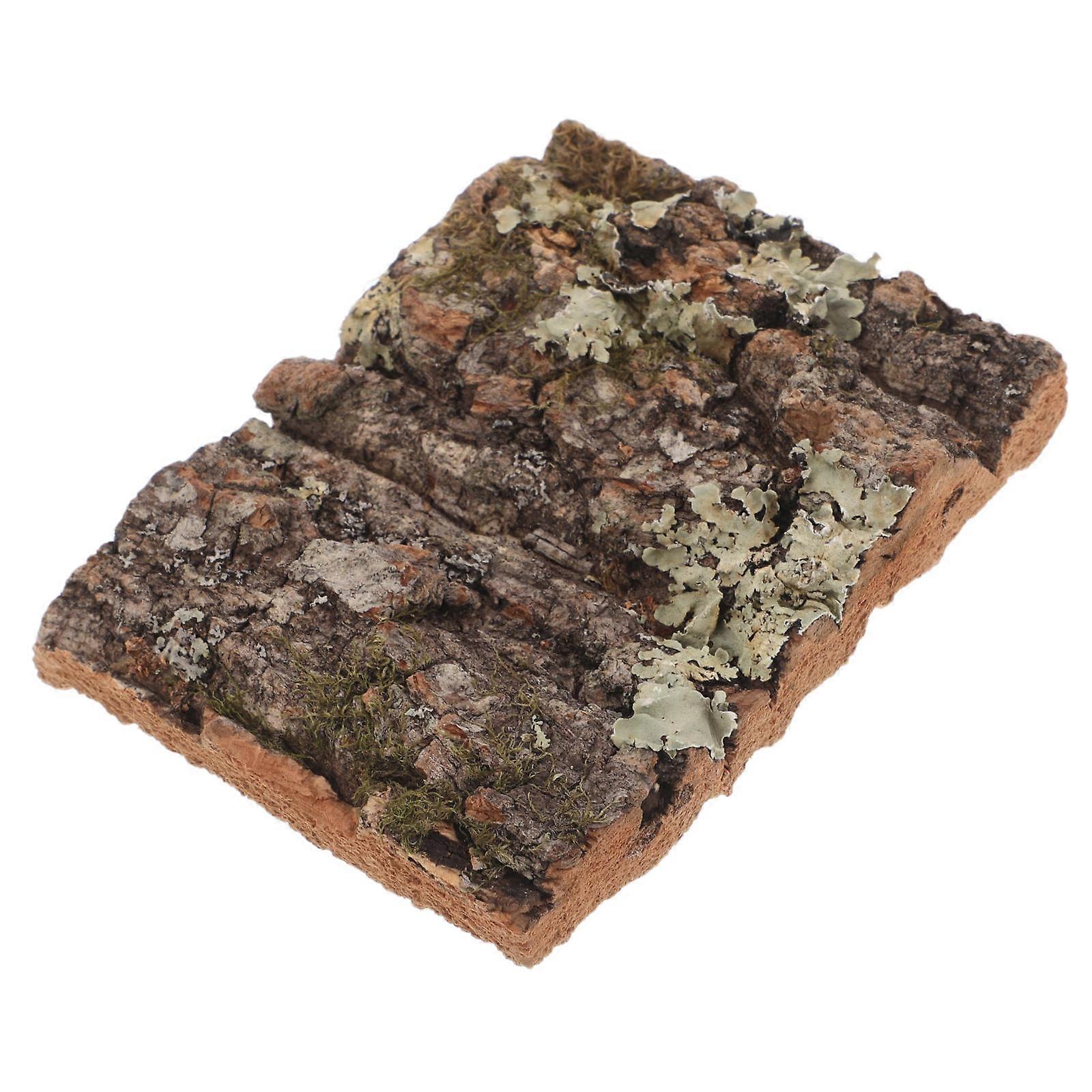 Artificial Bark Cork Bark Tree Bark Reptile Tank Decor Dark Brown 10X8X1.5CM Reptile Bark Bedding 1Pack