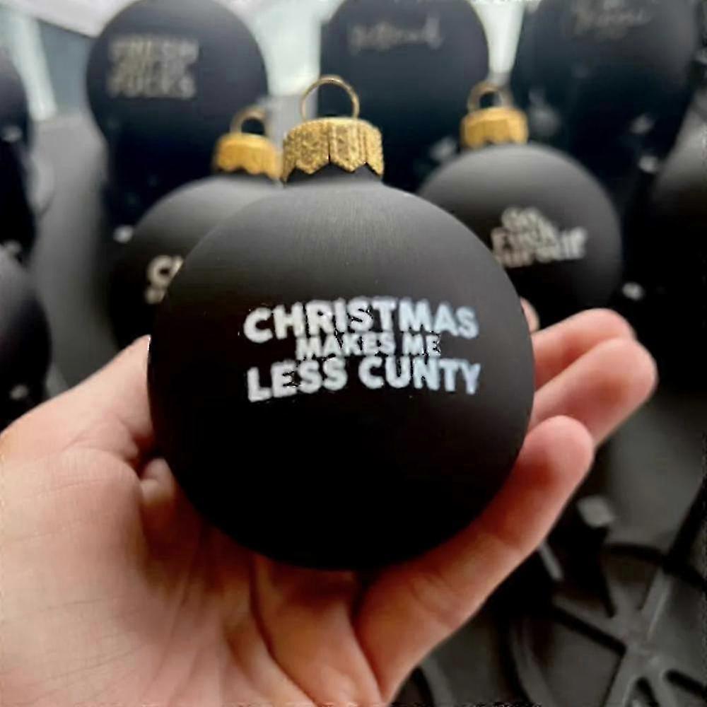 Swear Word Christmas Decor Set - 12 Humorous Baubles for Tree