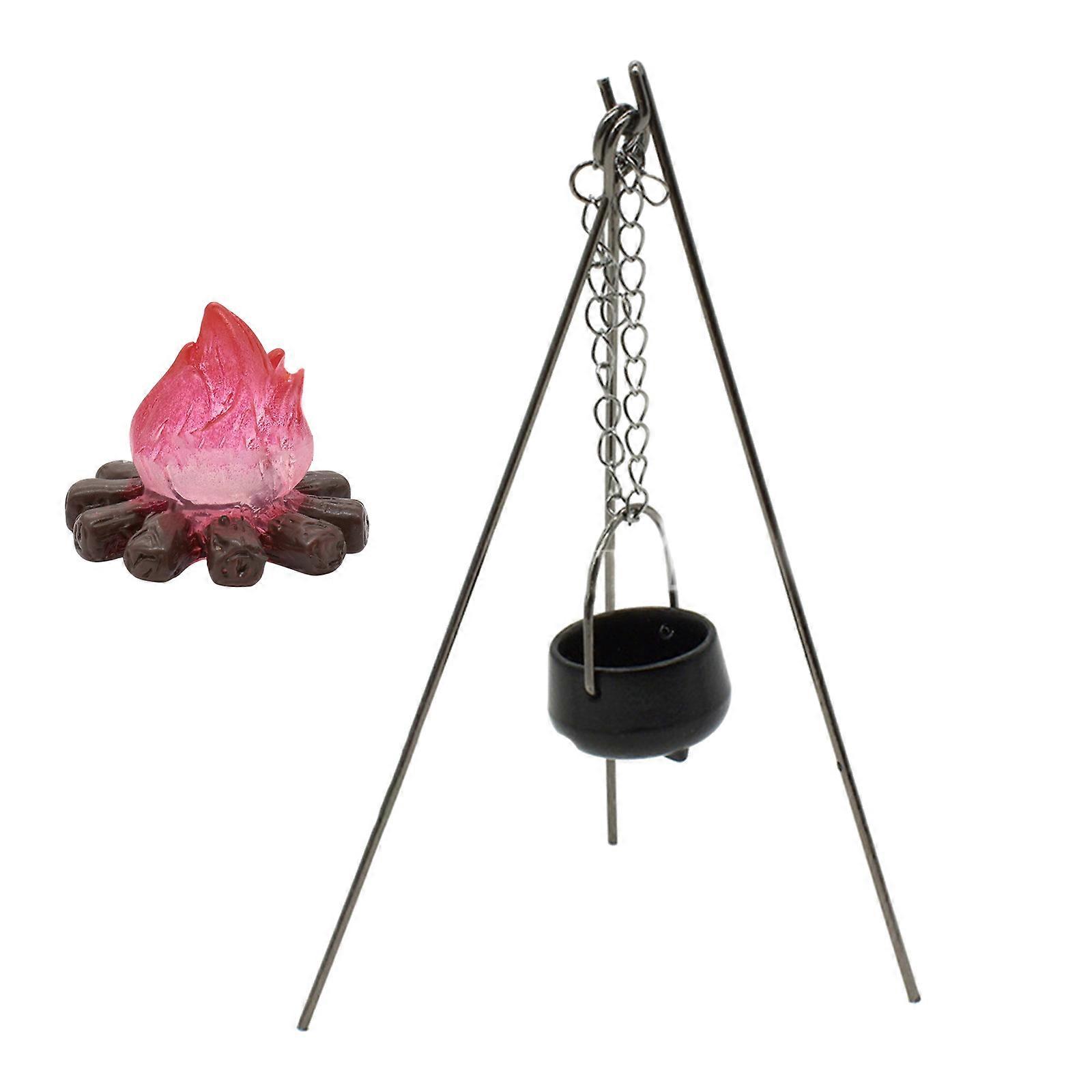 Miniature Dollhouses Hanging Cauldron 1/12 Scale Realistic Camping Accessories for Creative Play and Collector Multicolor