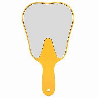 Fashionable Cute Handheld Mirror Compact Plastic Handle Hand Mirror Tool(Yellow)