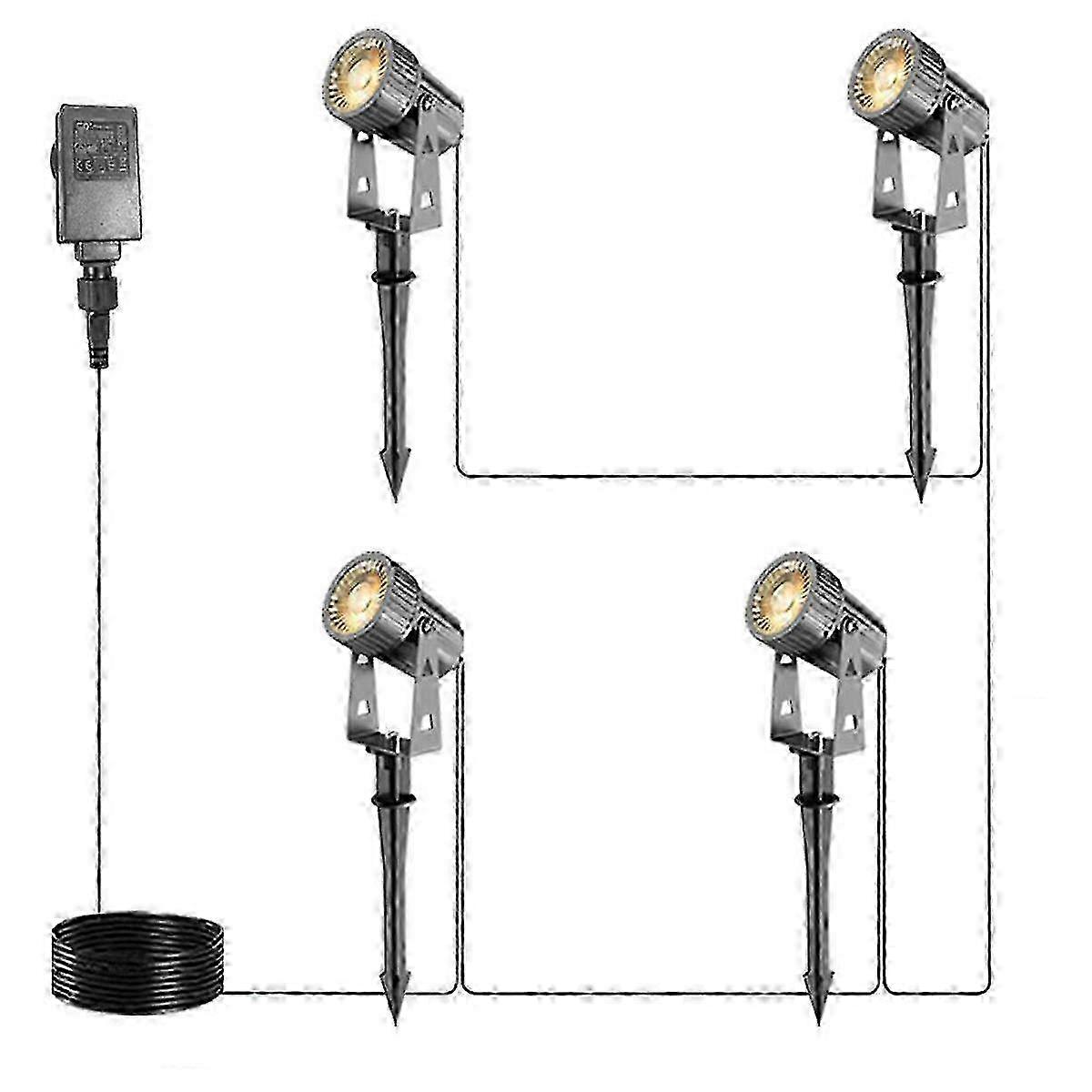 4-Pack Low Voltage Landscape Lights, Waterproof Garden Lighting