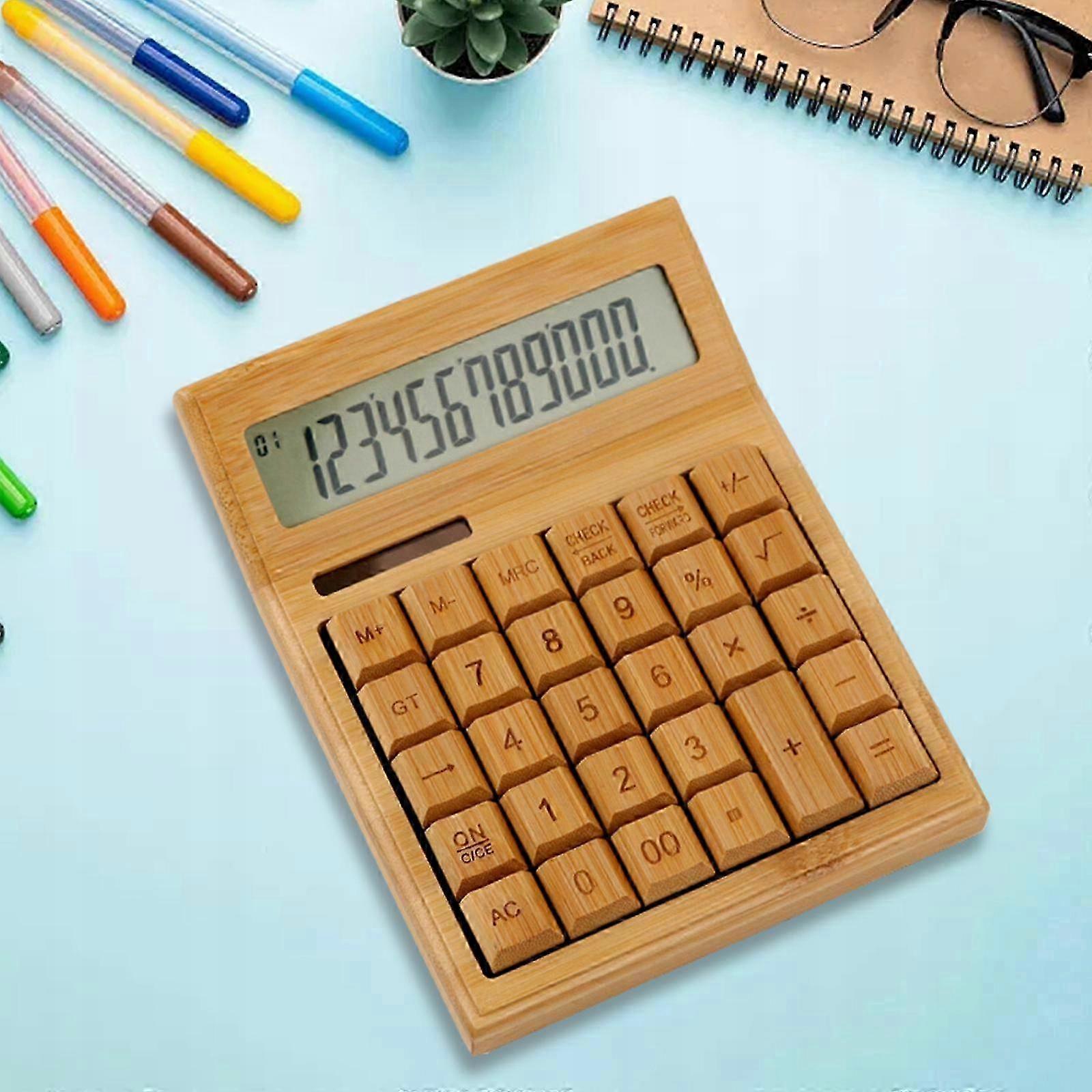 Solar Energy Calculator Bamboo Large Buttons Easy To Read Wood Double Power Large