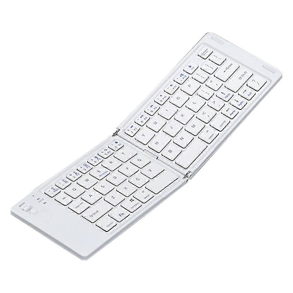 Folding Bluetooth Keyboard Two-Fold Portable Mini Bluetooth Keyboard Rechargeable Office Keyboard White