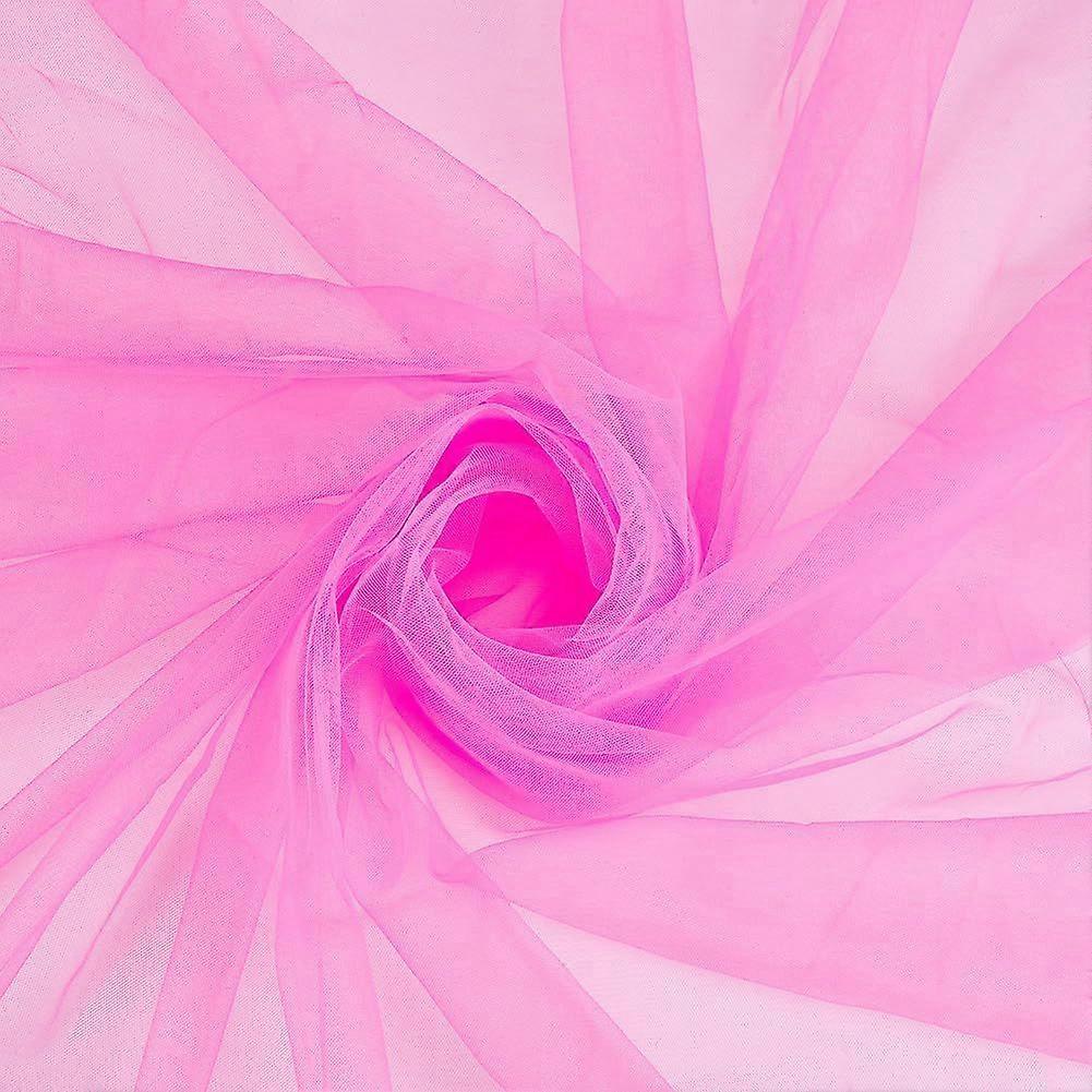 2.2 Yards Deep Pink Tulle Fabrics 1.8 Yards Wide Chiffon Sheer Crepe Fabric 0.1mm Thick Gauze Mesh Bolt Net Chinlon Tulle for Wrapping DIY Sewing Craf