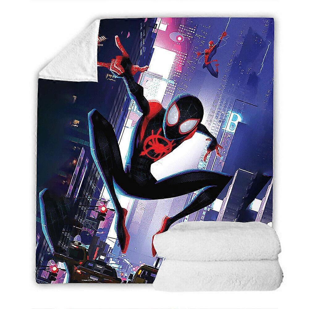 SpiderMan Into the SpiderVerse Fleece Blanket Cosplay Miles Morales Winter Throw