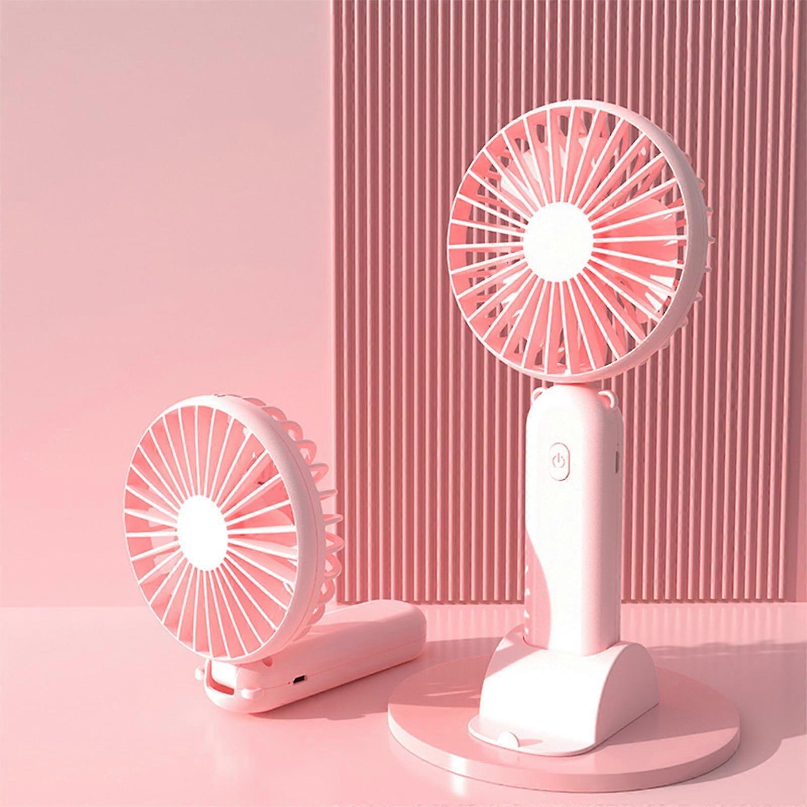 New Usb Handheld Fan- Reversible Fan Head- Vertical Blowing- 3 Wind Speeds- Mini Desktop Rechargeable Brushless Folding Easy Storage Small Fan