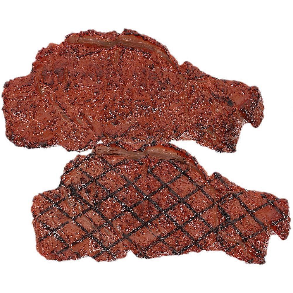 Fake Steak Prop Artificial Steak Model for Learning Use 2Pcs