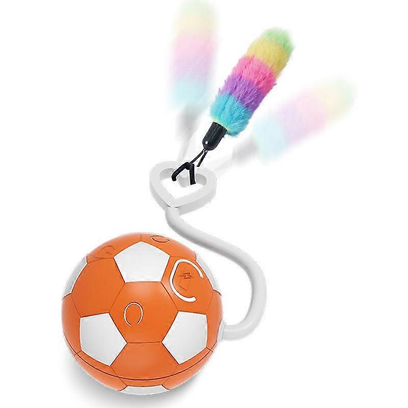 Interactive Cat Toys with Feather Snappy Tail for Bored Indoor Adults Cats, Safe Rolling Toys Ball with 3 Models, Automatic Cats Toy for Any Floor, El