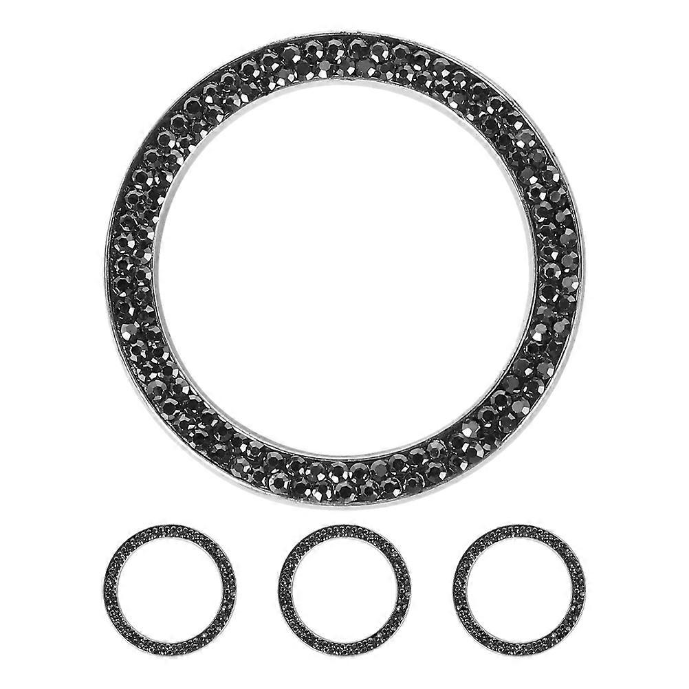 Bling Accessories for Car Ignition Button Ring Set with 4Pcs Crystal Decoration