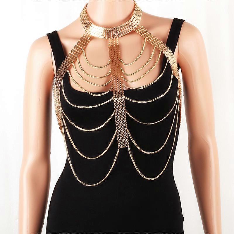 Fashion Multi-layered Chain Bra Harness Charm Layered Body Chain Necklace Beach Jewelry