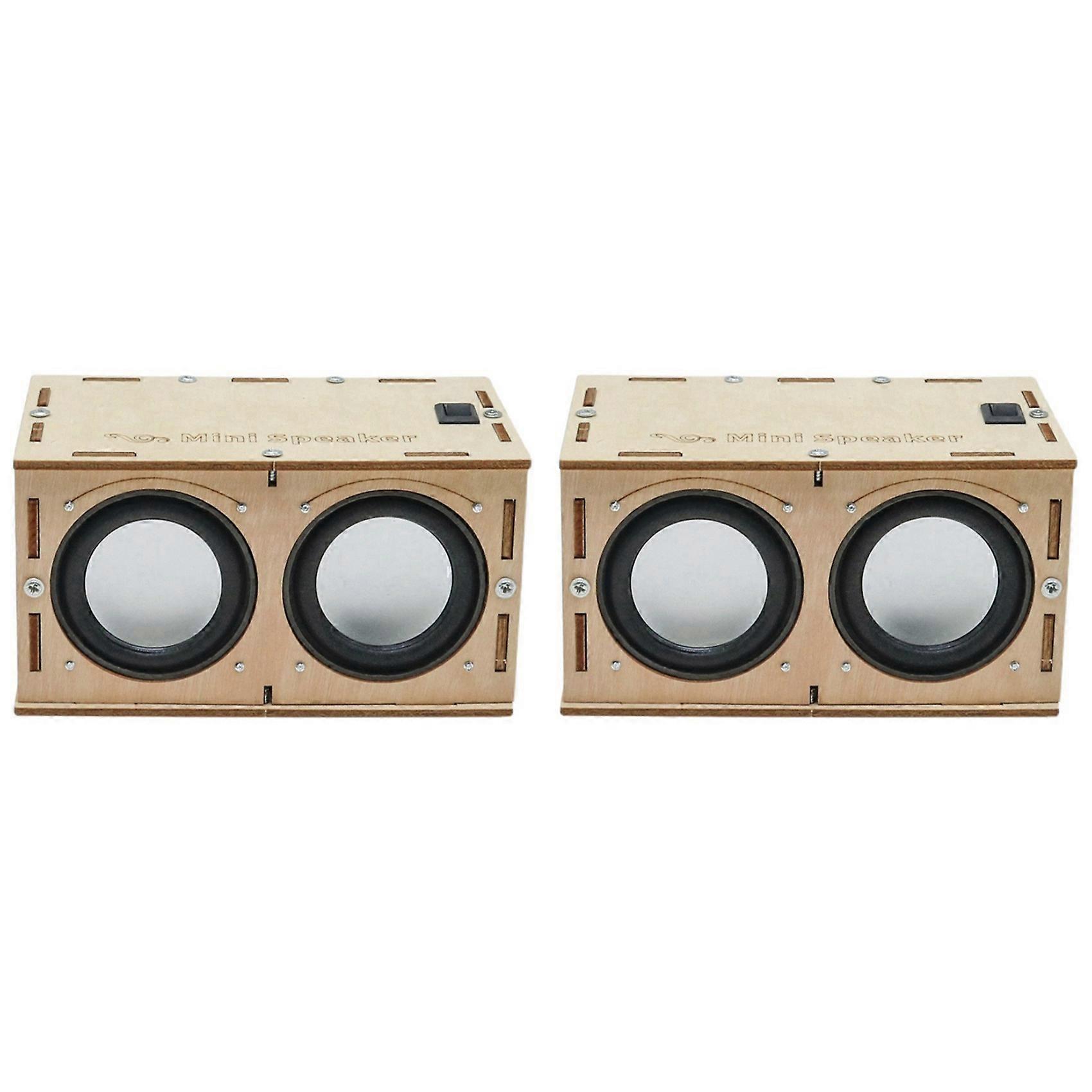 2X DIY Bluetooth Speaker Box Kit Electronic Sound Amplifier Builds Your Own Portable Wood Case Bluetooth Speaker Sound