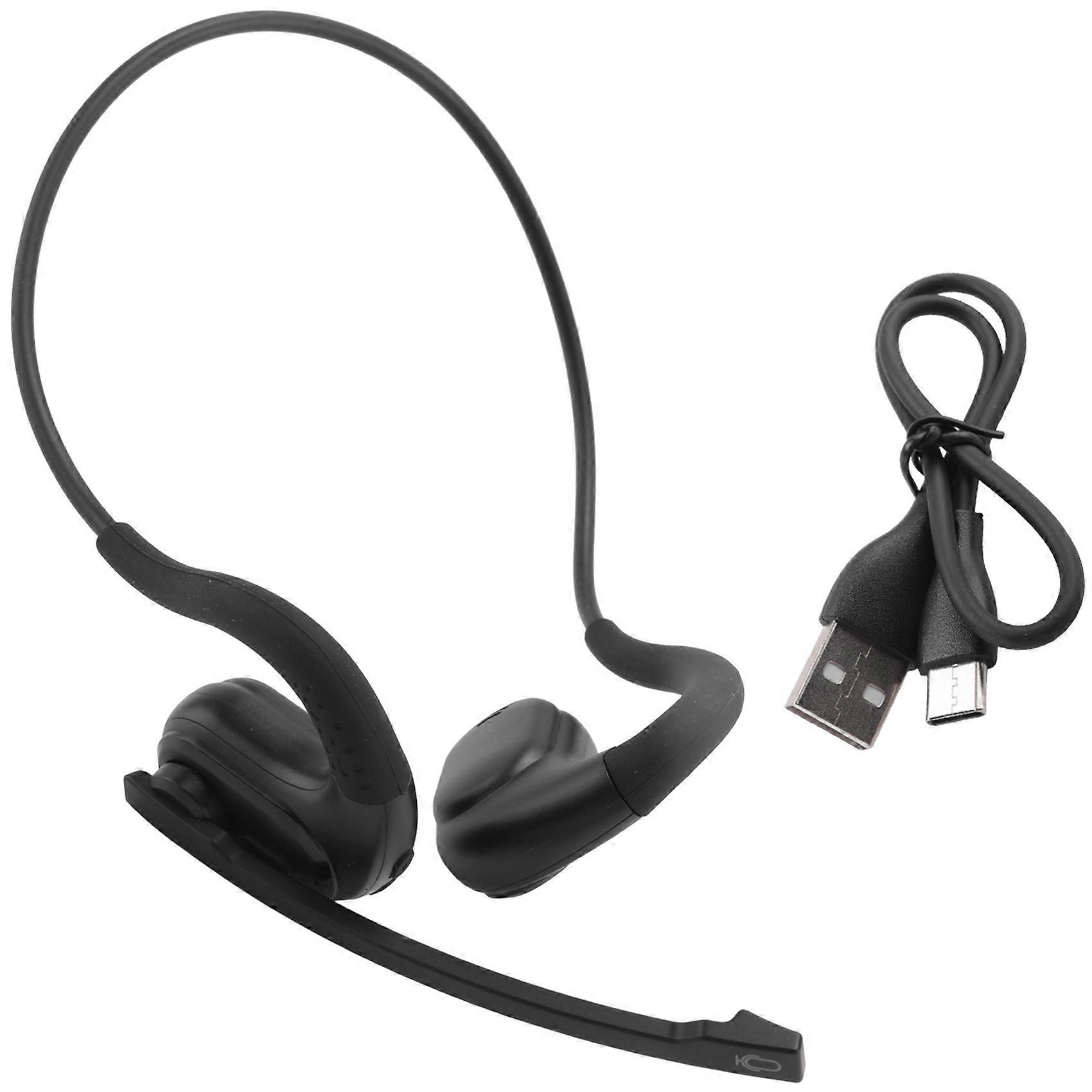 Trucker Bluetooth Headset Wireless Headphones with Removeable Boom Microphone Mute Button Open Ear