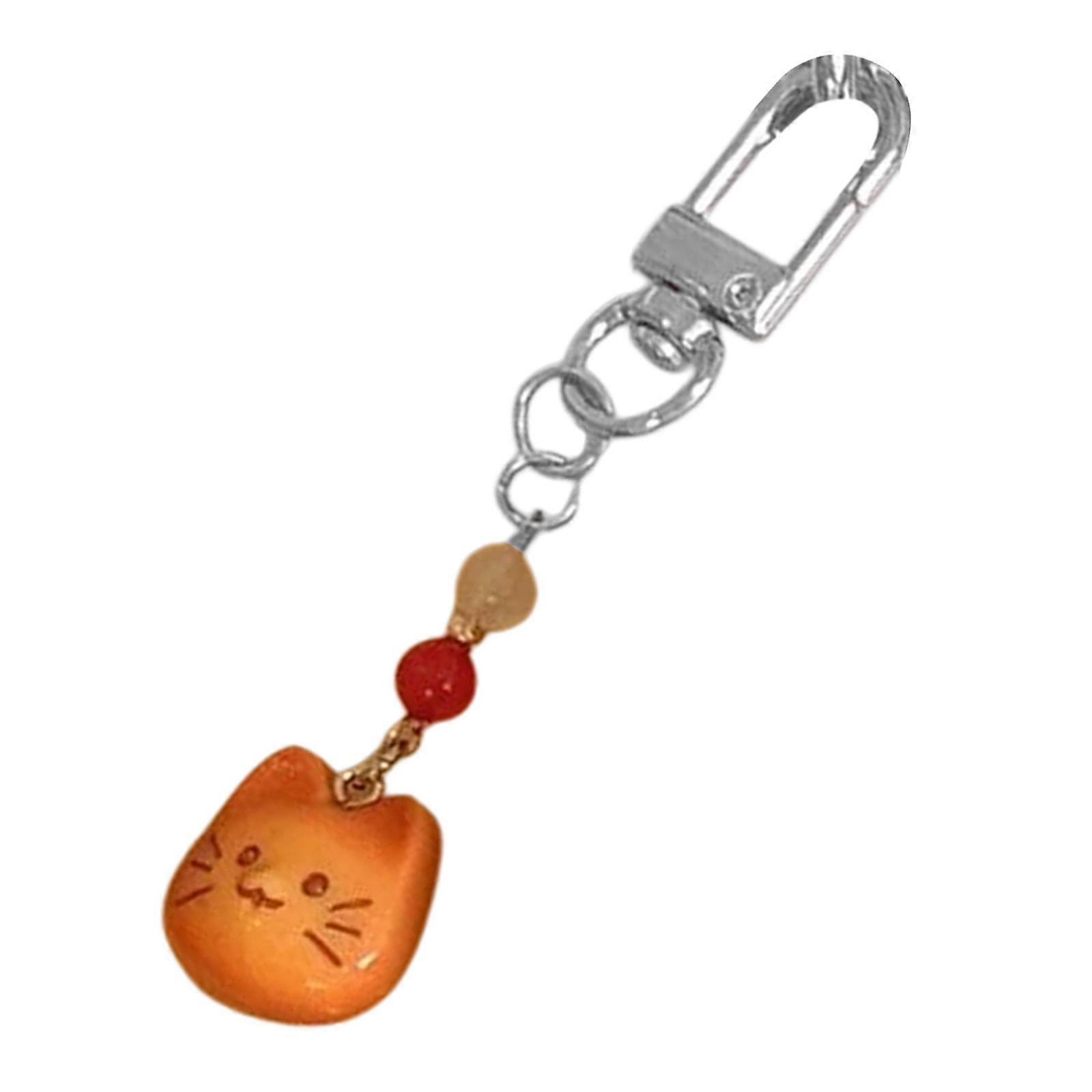 Fashionable Cat Phone Hanging Charm Resilient and Soft Materials Adds Personality to Your Essential Uinque Key Ornament  orange cat