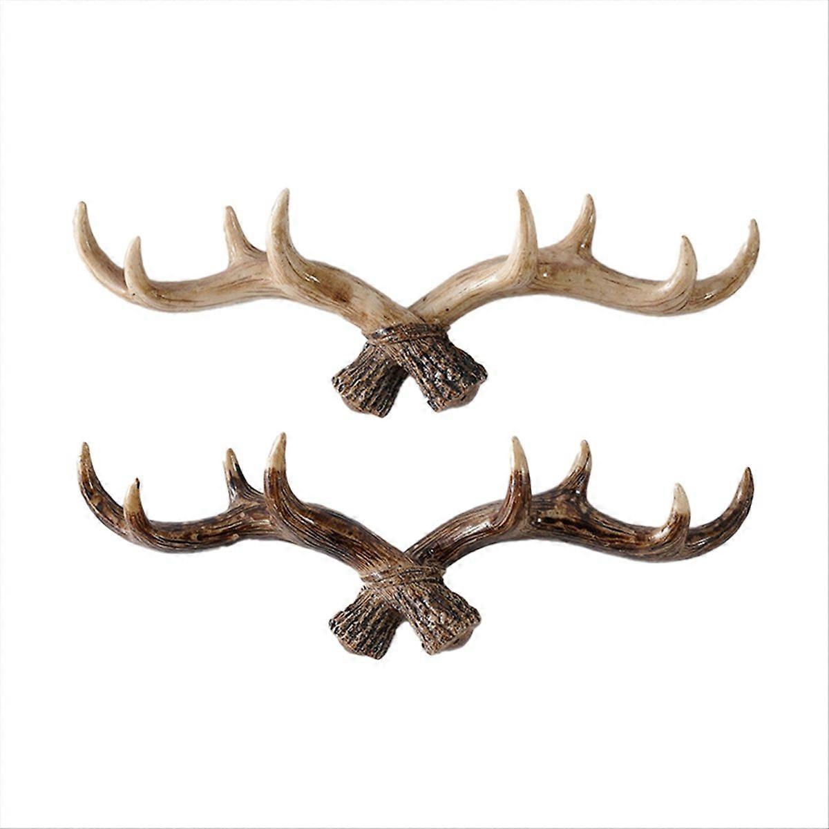 Vintage Deer Horn Hook Resin Key Hooks Holder Wall Mounted