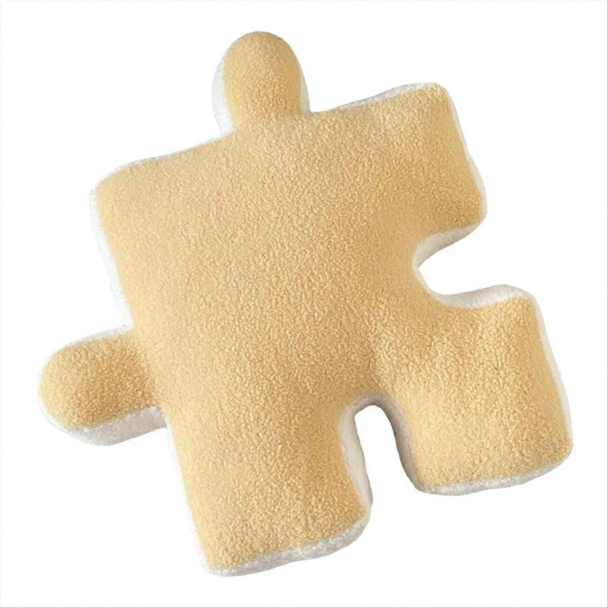 Plush Puzzle Pillow Irregular Shape Pillow Fun Puzzle Pillow Yellow
