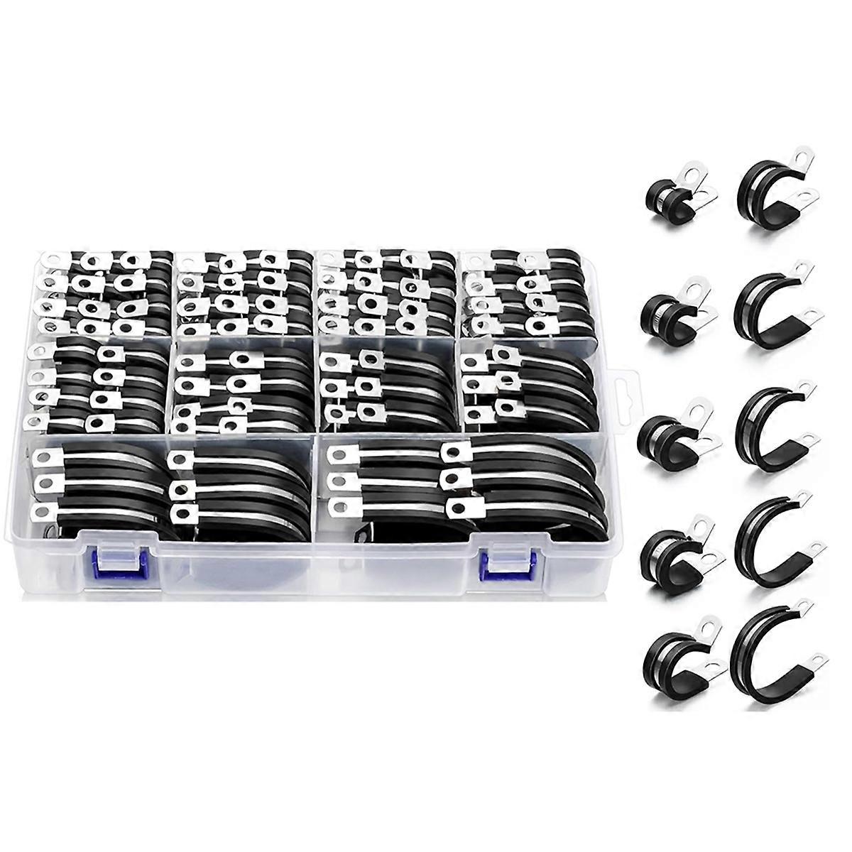 Cable Clamps-112 PCS 10 Sizes- Pipe Clamp Assortment Kit