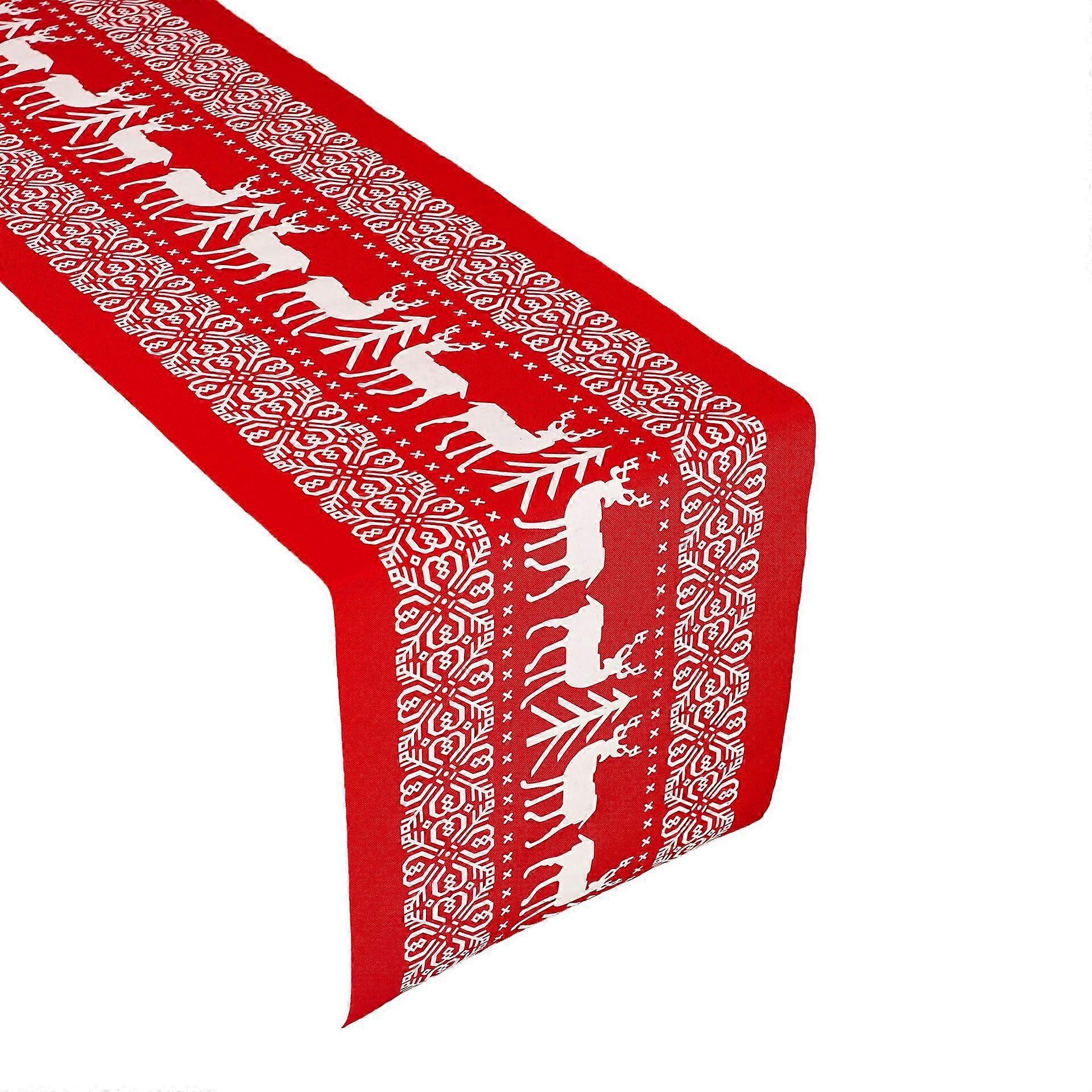 Christmas Table Runner, 28x270cm Linen Table Runner, Reusable Red Linen Table Runner, Classic Tablecloth for Home, Decorative Tablecloth for Parties a
