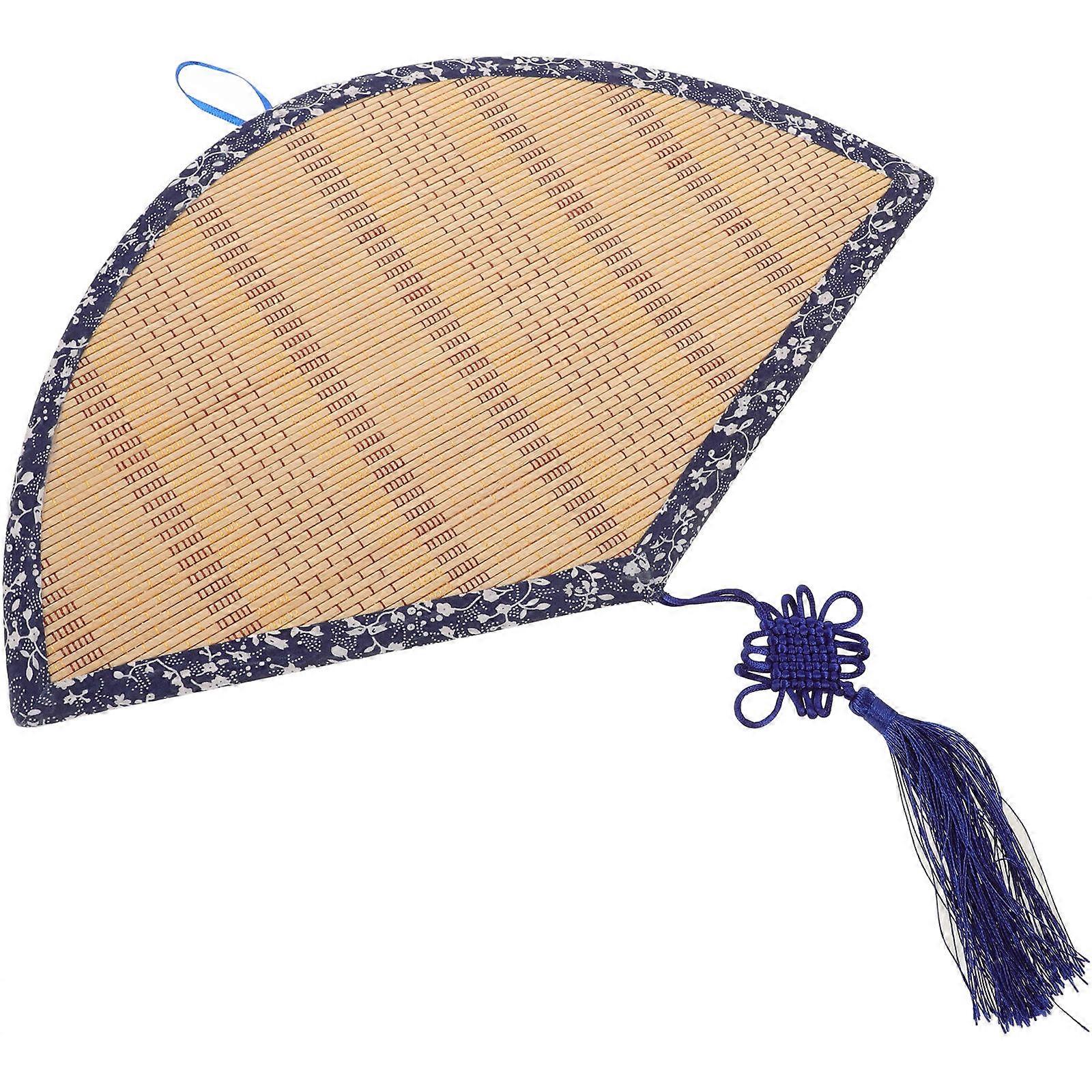 Unique Bamboo Fan Wall Decor for Home with Fabric Edging