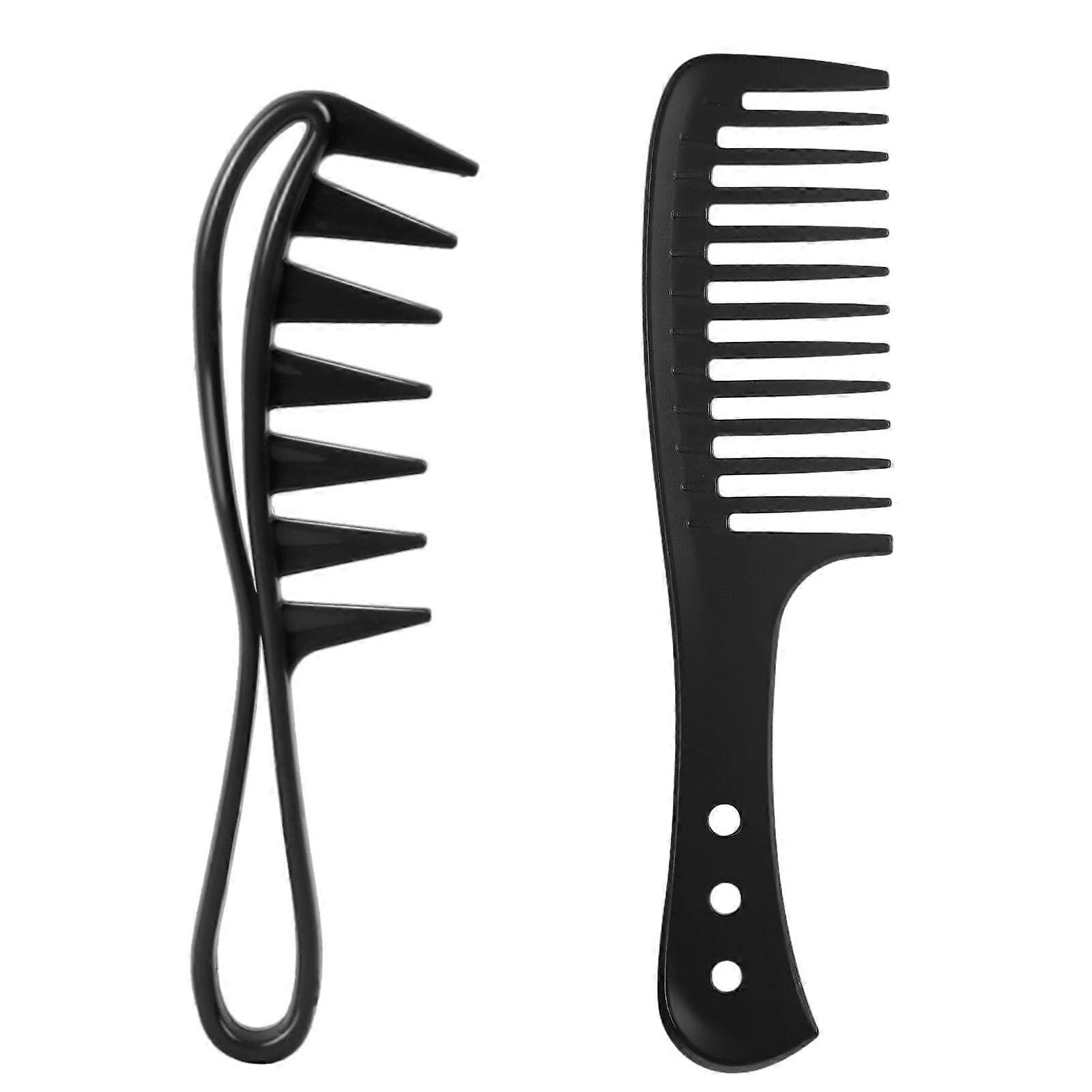 2pcs Wide Tooth Comb Set for Curly Wet Wavy Thick Hair, Gentle Detangling, Ergonomic Grip