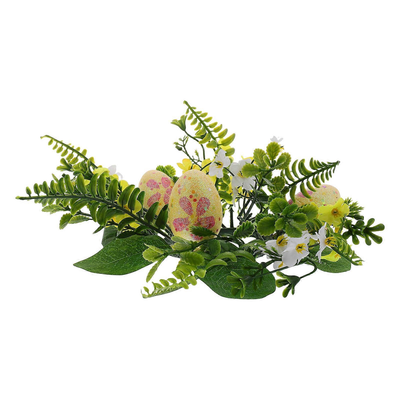 Multi Color Easter Candle Ring Wreath for Spring Home Decor 3Pcs