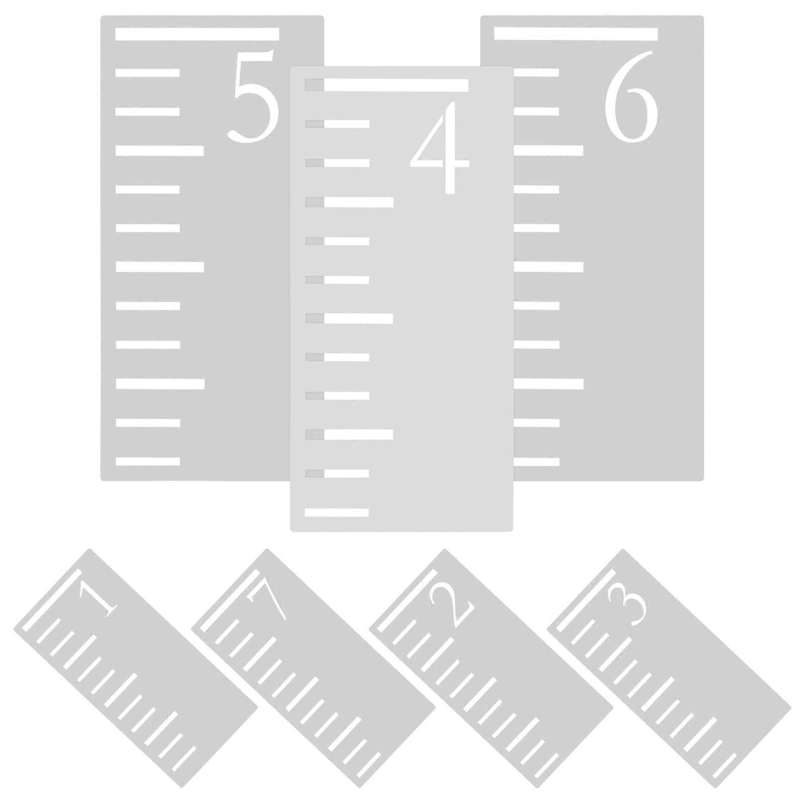 Growth Chart Template Plastic Height Chart Scale Stencil for DIY 7Pcs