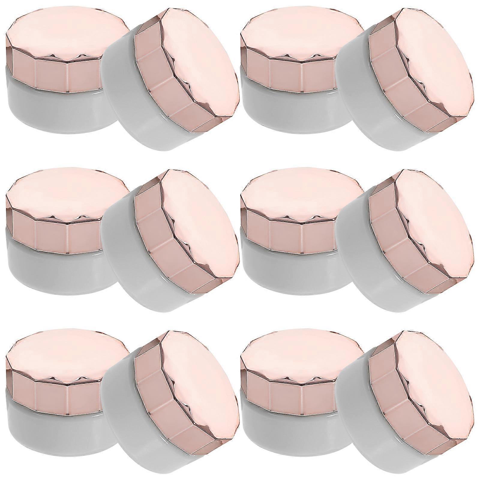 Plastic Refillable Cosmetic Jars Leak Proof Cream Lotion Containers 12Pcs