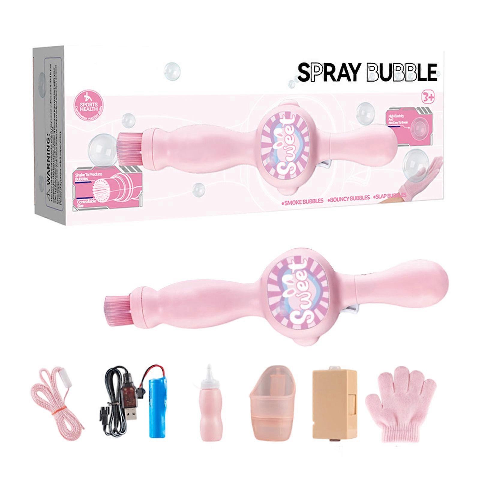 Practical Bubble Wands Rechargeable Automatic Bubble Machine For Repeated Use Gatherings Adventures Parties Enjoyment  Pink