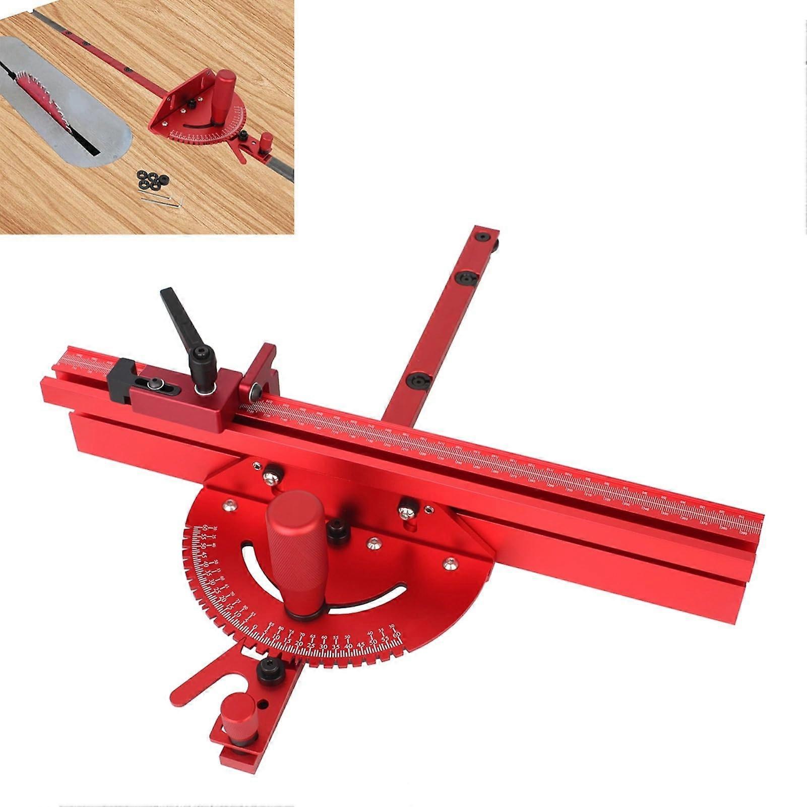 Table Saw Miter Gauge and Fence System with Precision Angle Adjustment for 30mm or 45mm T Track