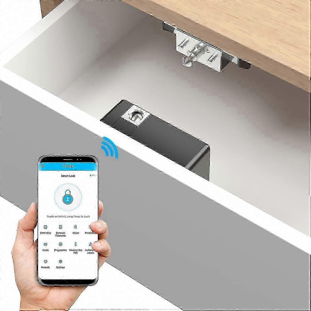 Smart NFC RFID Electronic Cabinet Lock with Hidden Slide Latch for Easy DIY Home Security Installation
