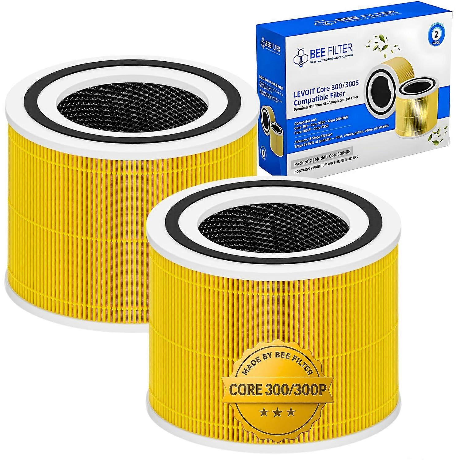 Replacement Filter for Levoit Core 300 H13 True HEPA 3in1 Carbon, 99.97% Particle Removal, 2 Pack