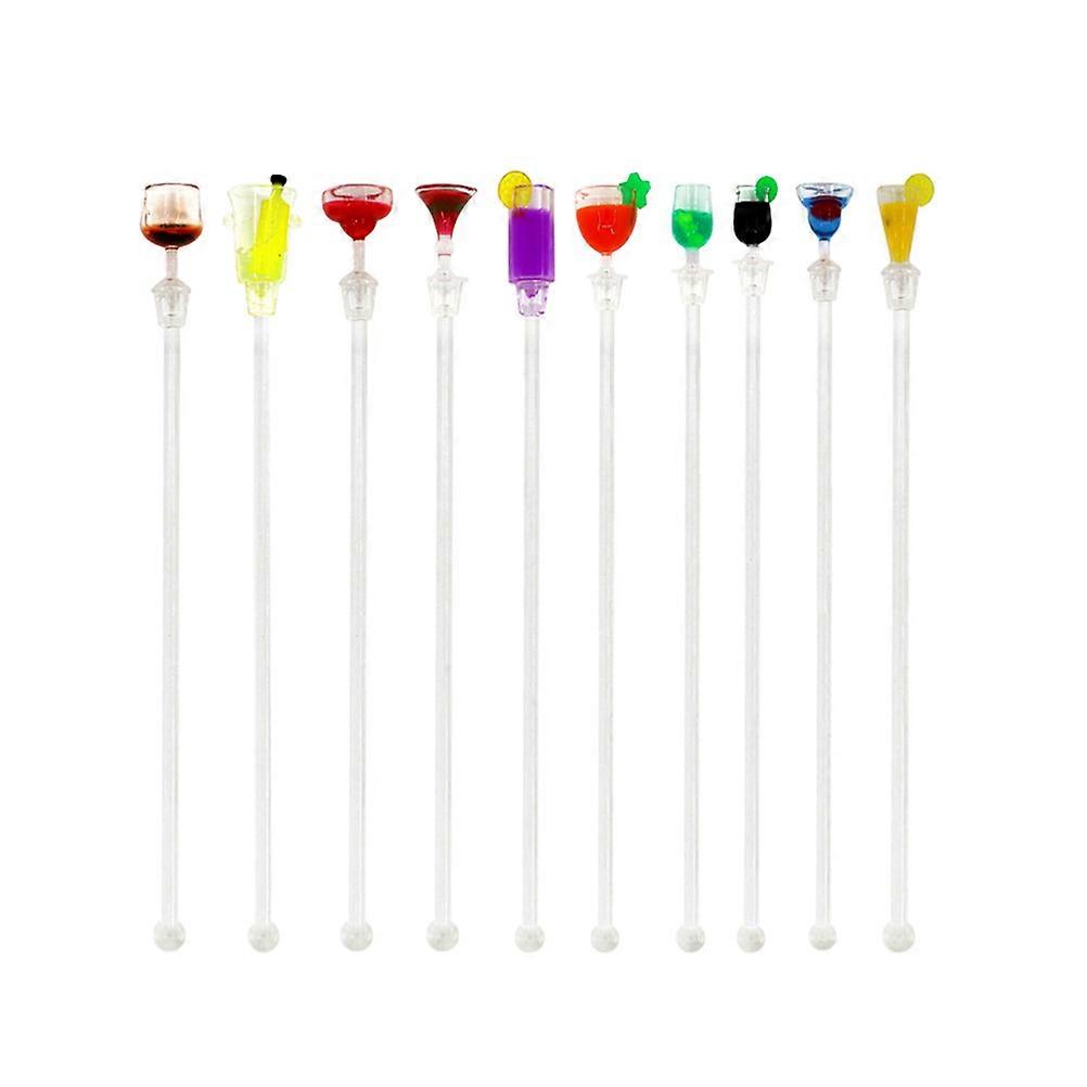 Adjustable Cocktail Stirrer Acrylic Stirring Rod for Drinks 10Pcs