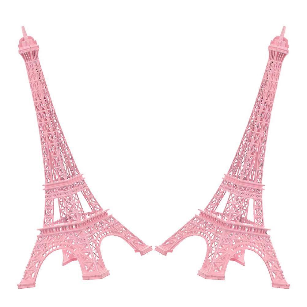 Eiffel Tower Model Eiffel Tower Statue for Decoration 2Pcs Pink Decorative Metal