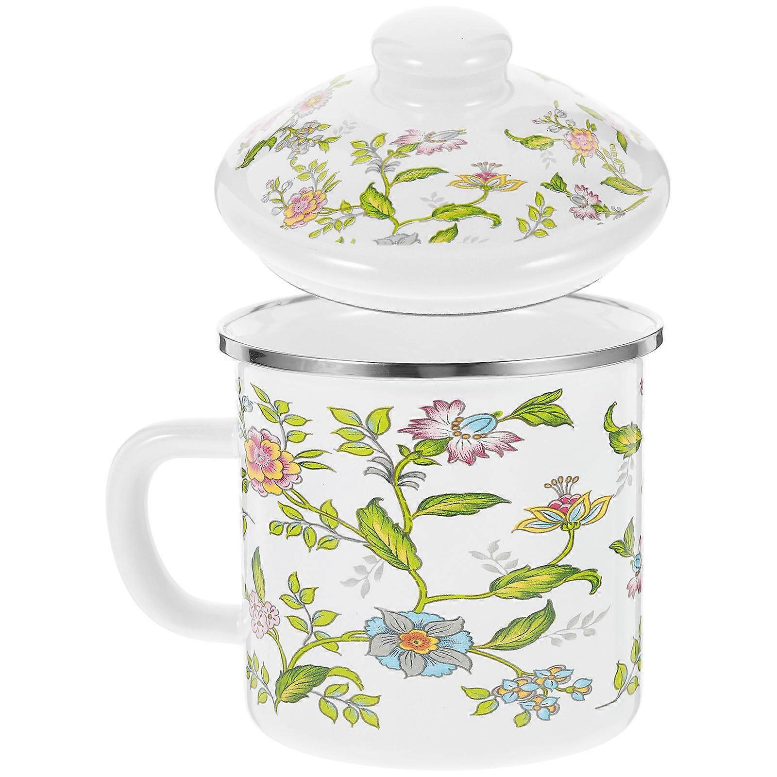 Enamel Tea Mug with Handle for Drinking Household Coffee Cup