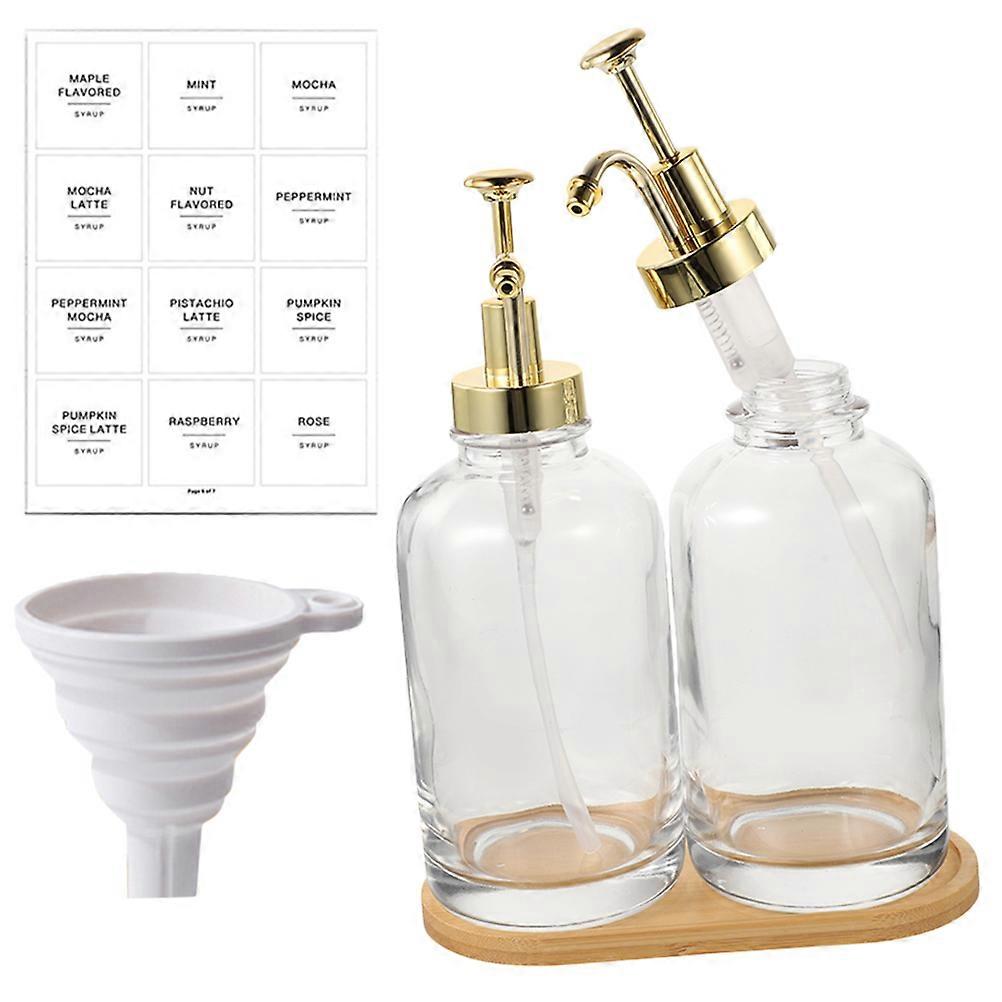 Assorted Color Press Glass Bottle Dish Soap Dispenser for Storage 2Pcs