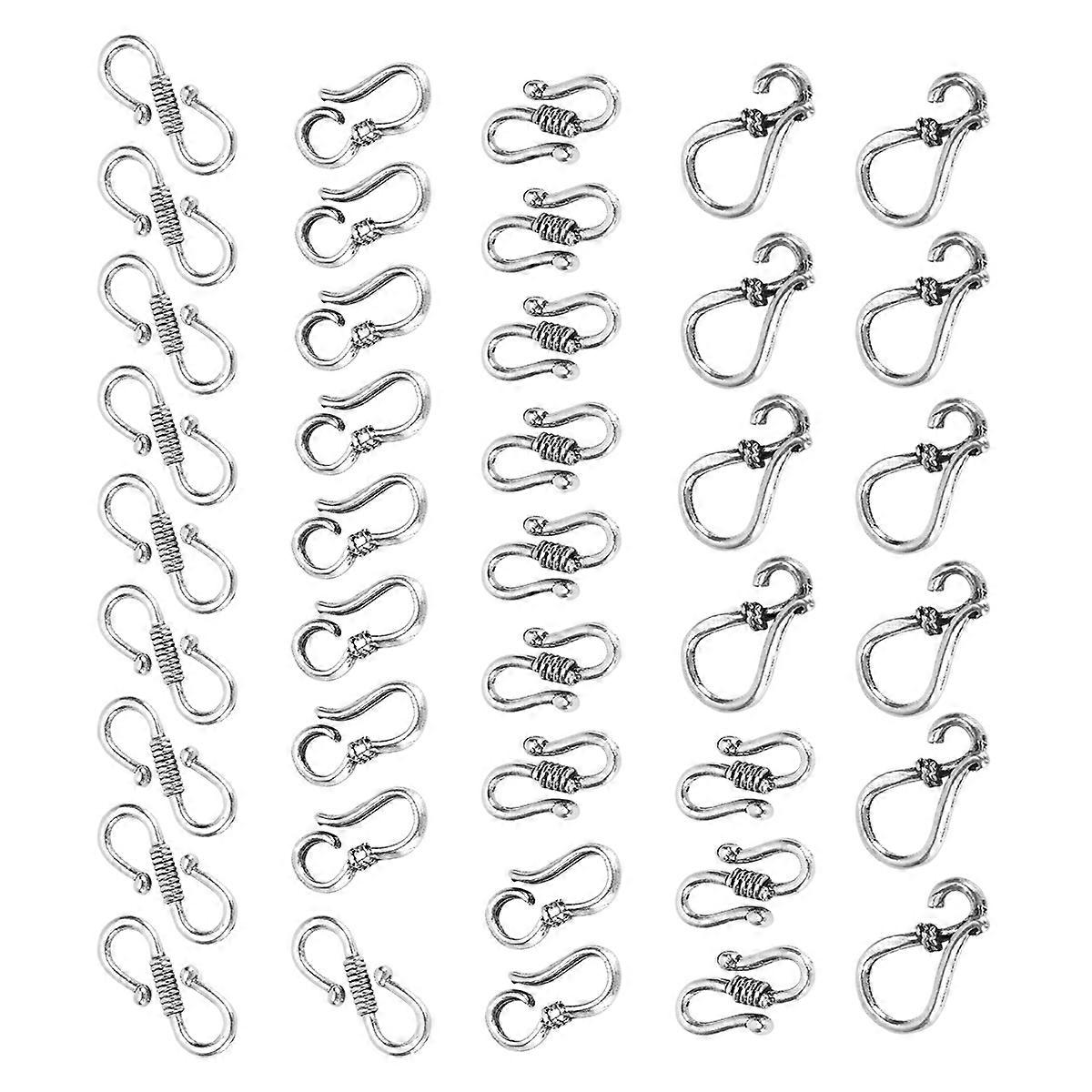 Alloy Silver S-Shaped Clasp for Bracelet Use 40Pcs Pack
