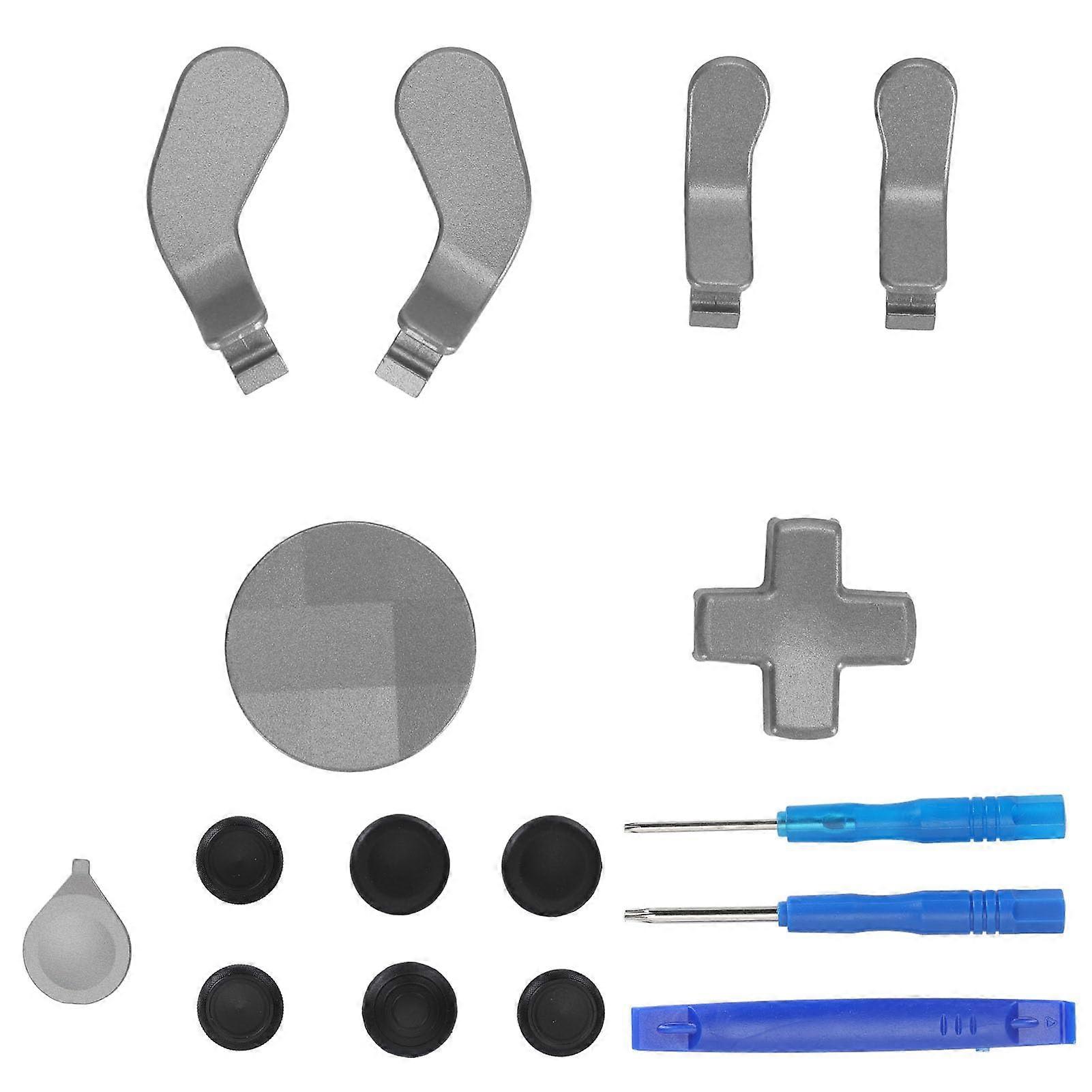 Replacement Kit with Metal Thumbsticks and Paddles Silver for Xbox Elite Series 2 Controller
