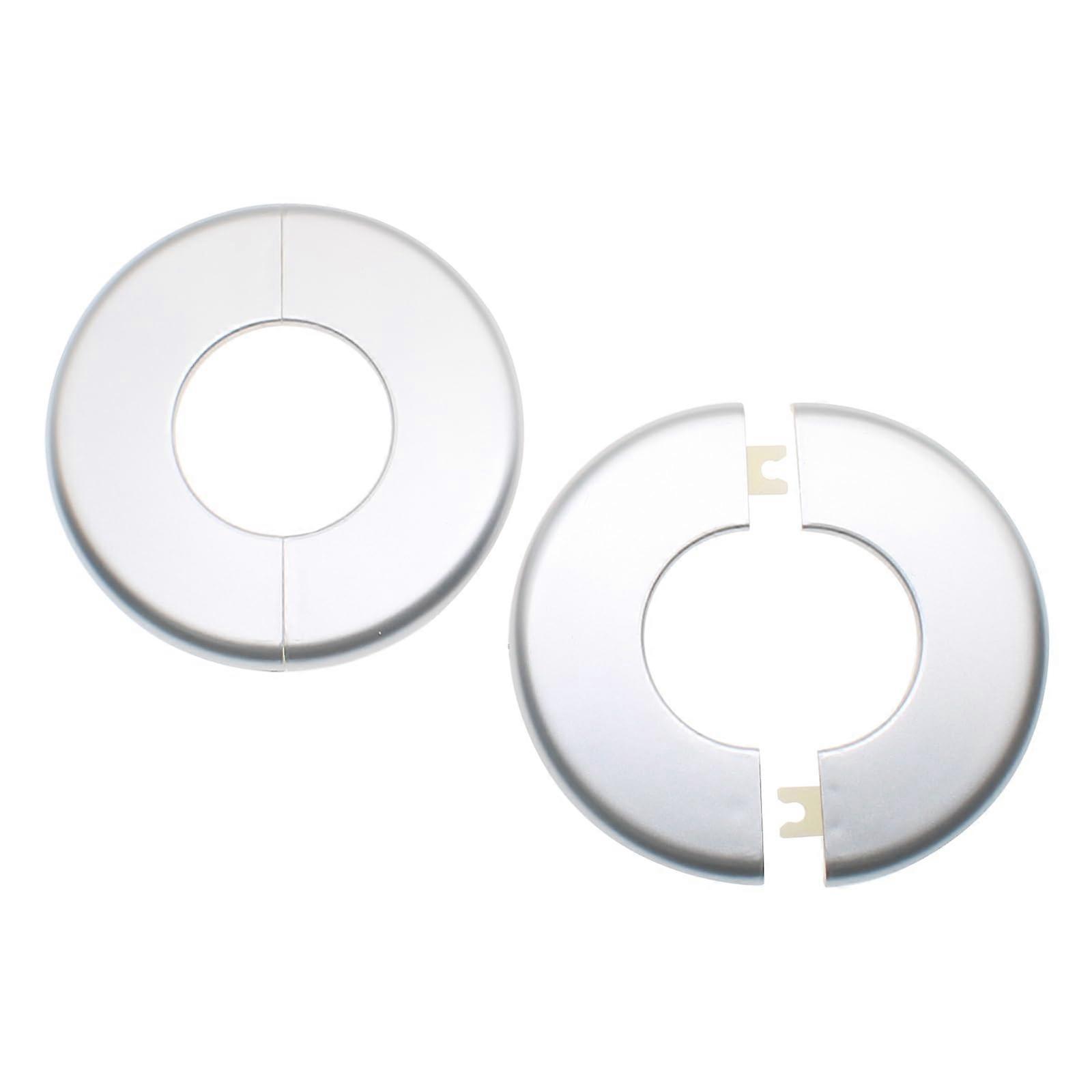 2 Pack 2 Inch Pipe Escutcheon Plate Silver Round Decorative Pipe Cover Conceals Wall Openings