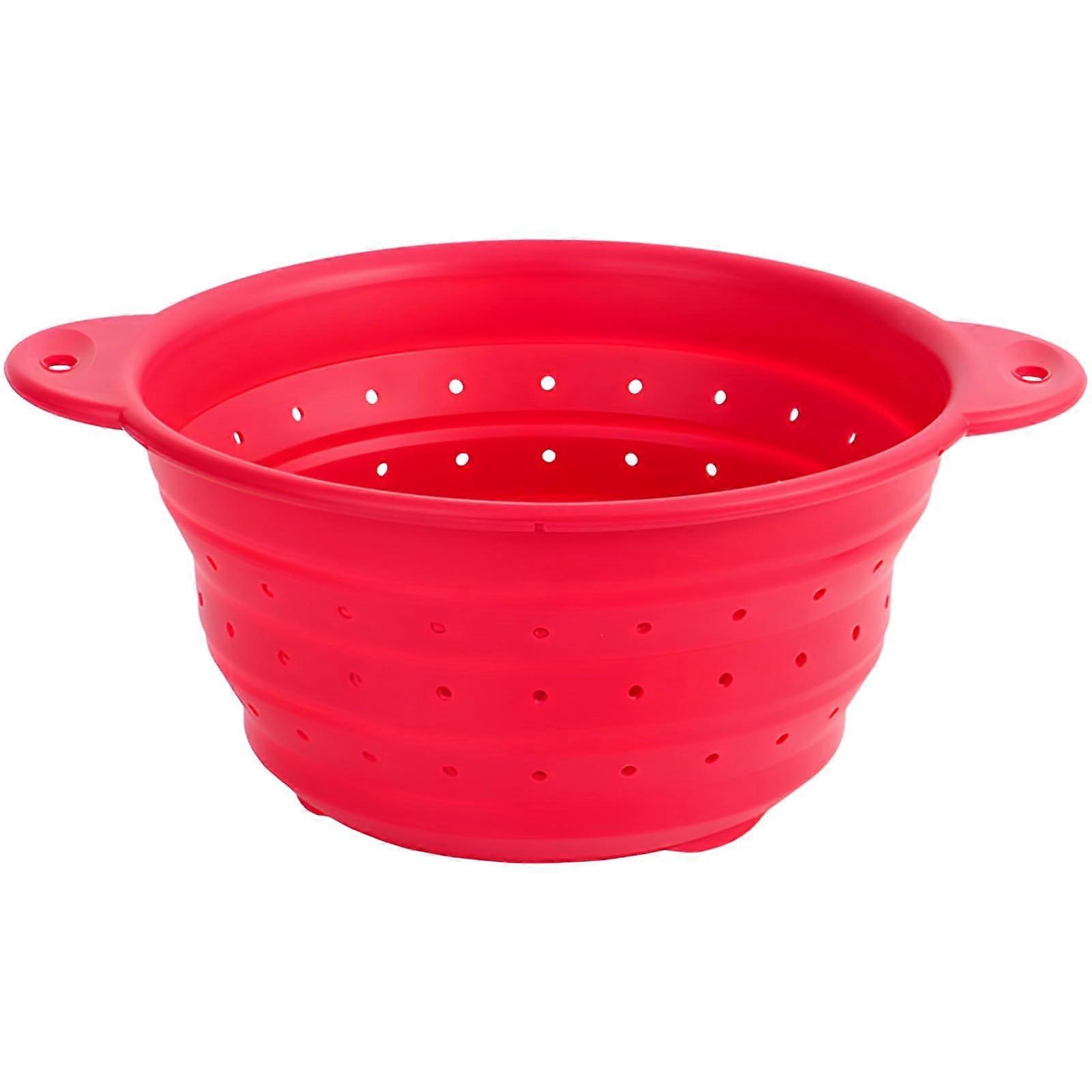 Collapsible Silicone Strainer Large HeatResistant Colander for Pasta Vegetables and Camping