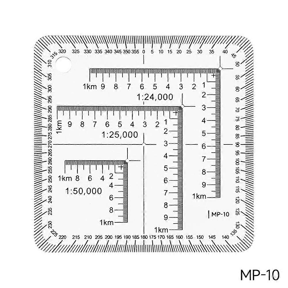 Geographic Coordinate Ruler Transparent Topographical Map Scale Navigation