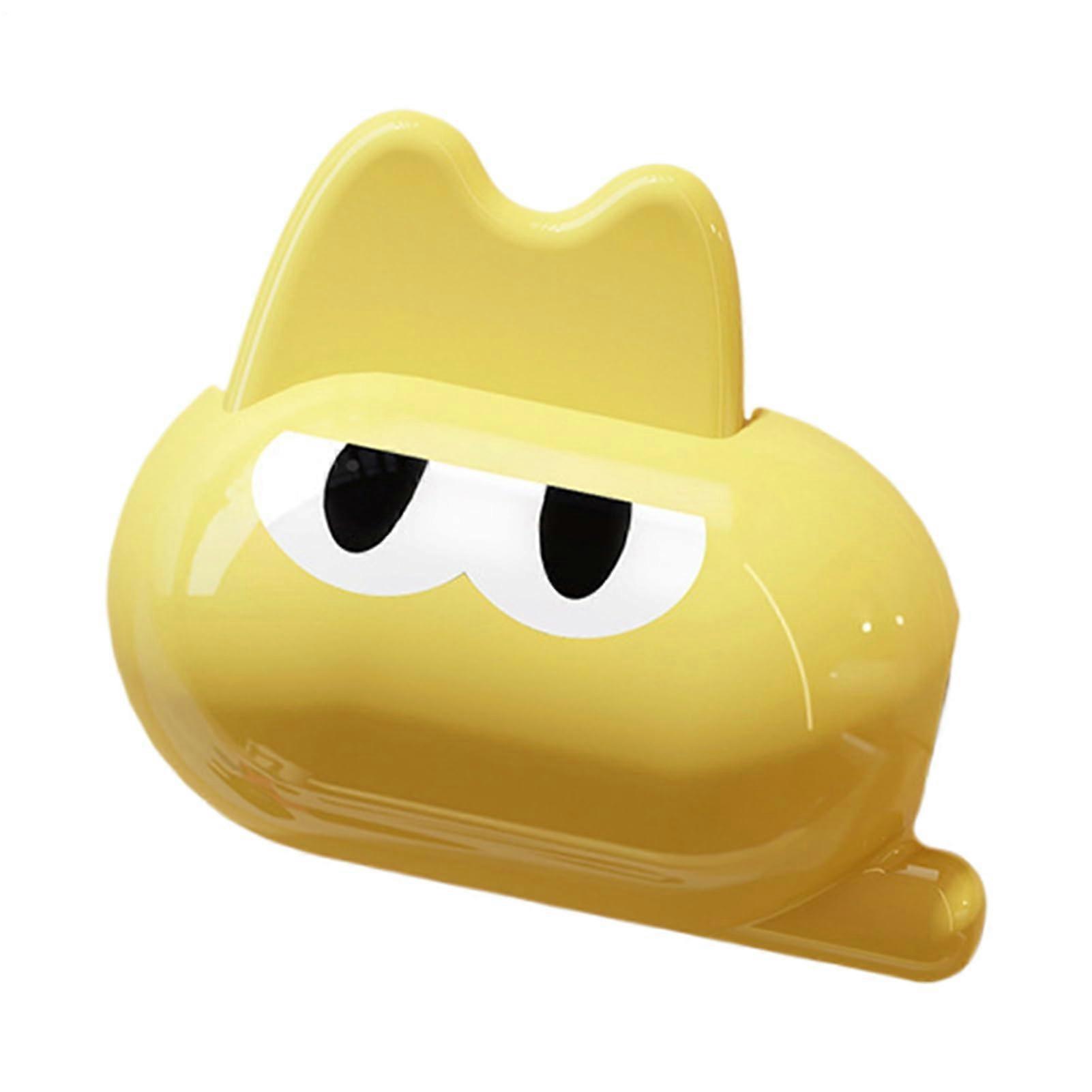 Cartoon Toothbrush Travel Case with Dustproof Protective Cap, Fits Most Brushes, Yellow