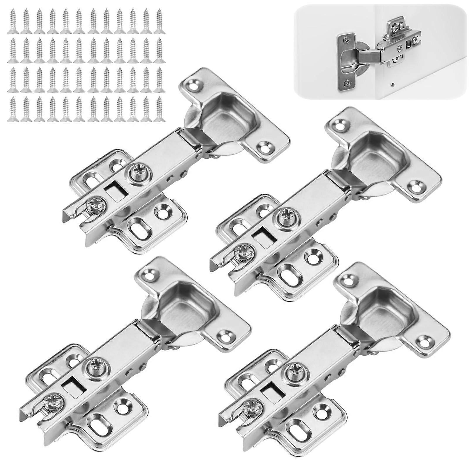 4 Pack Soft Close Cabinet Hinges Concealed 105 Degree Adjustable Hinges for Kitchen Cupboards
